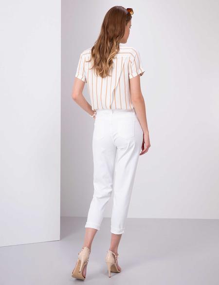 Beyaz Mom Fit Jean Pantolon - 50201164001