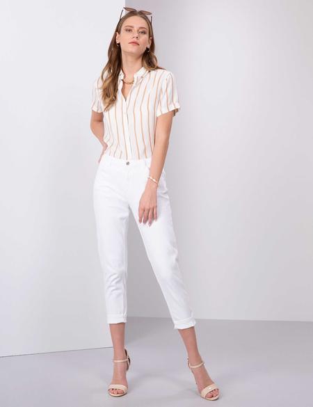 Beyaz Mom Fit Jean Pantolon - 50201164001