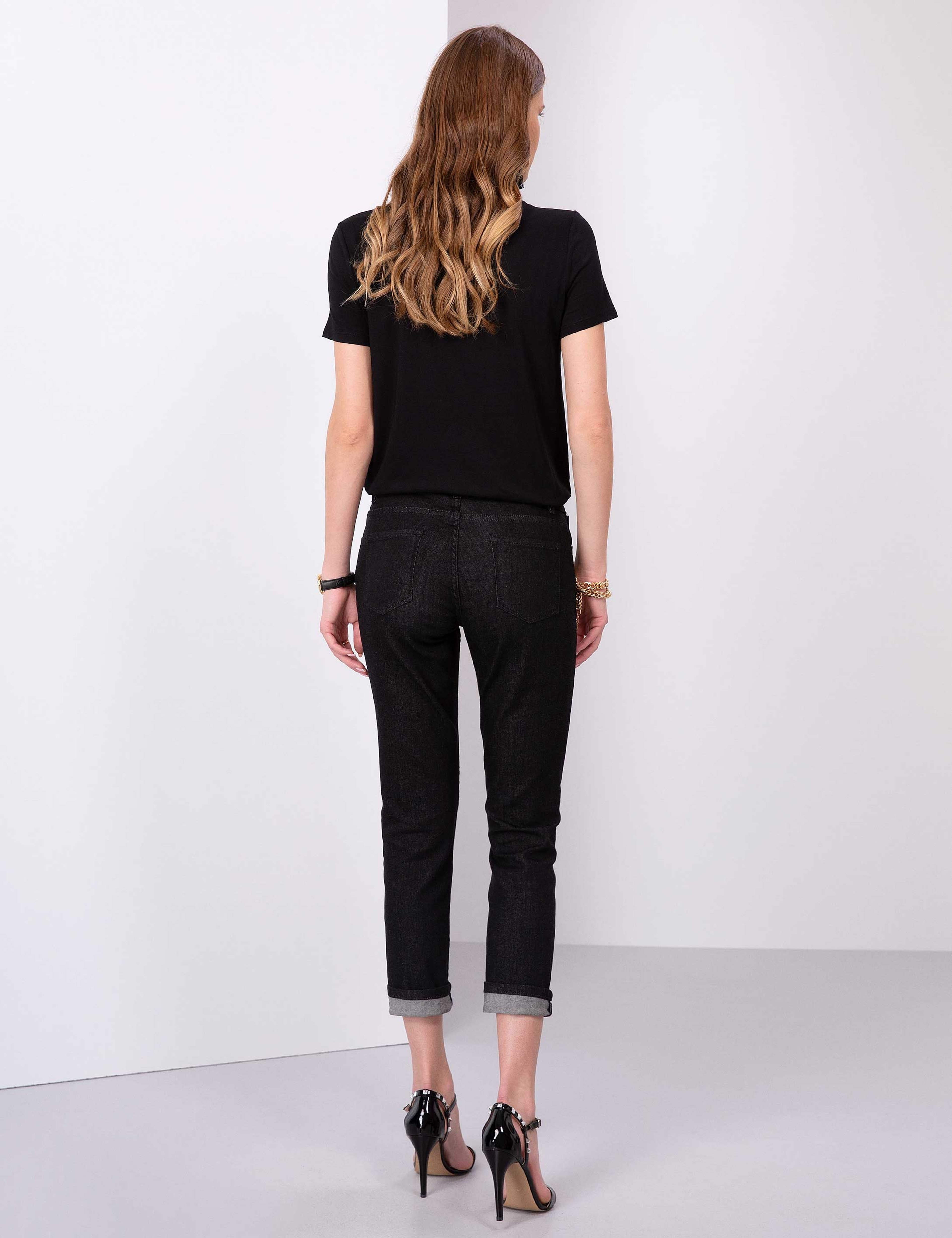 Siyah Slim Fit Jean Pantolon - Image 3