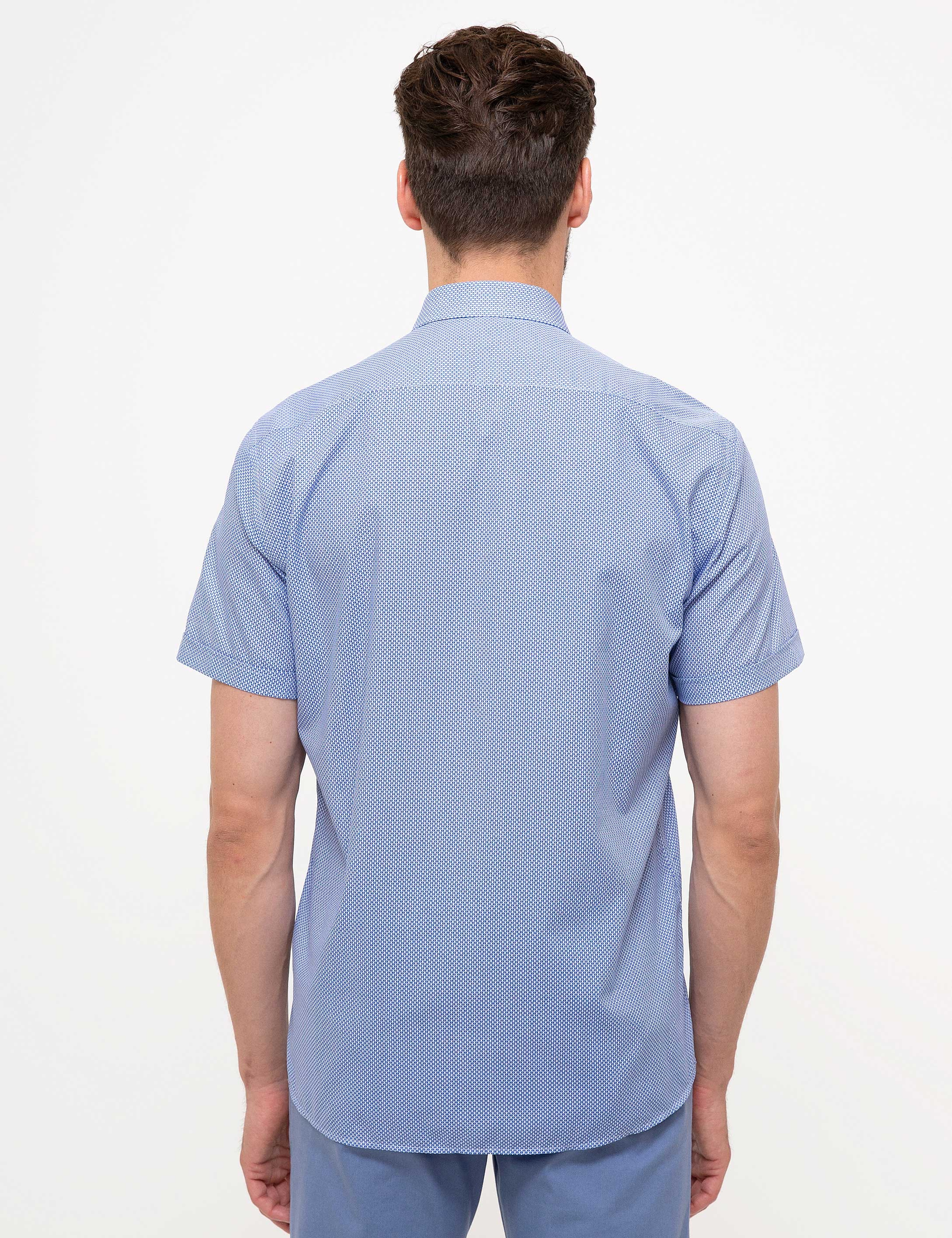 Mavi Regular Fit Kısa Kollu Gömlek - Image 3