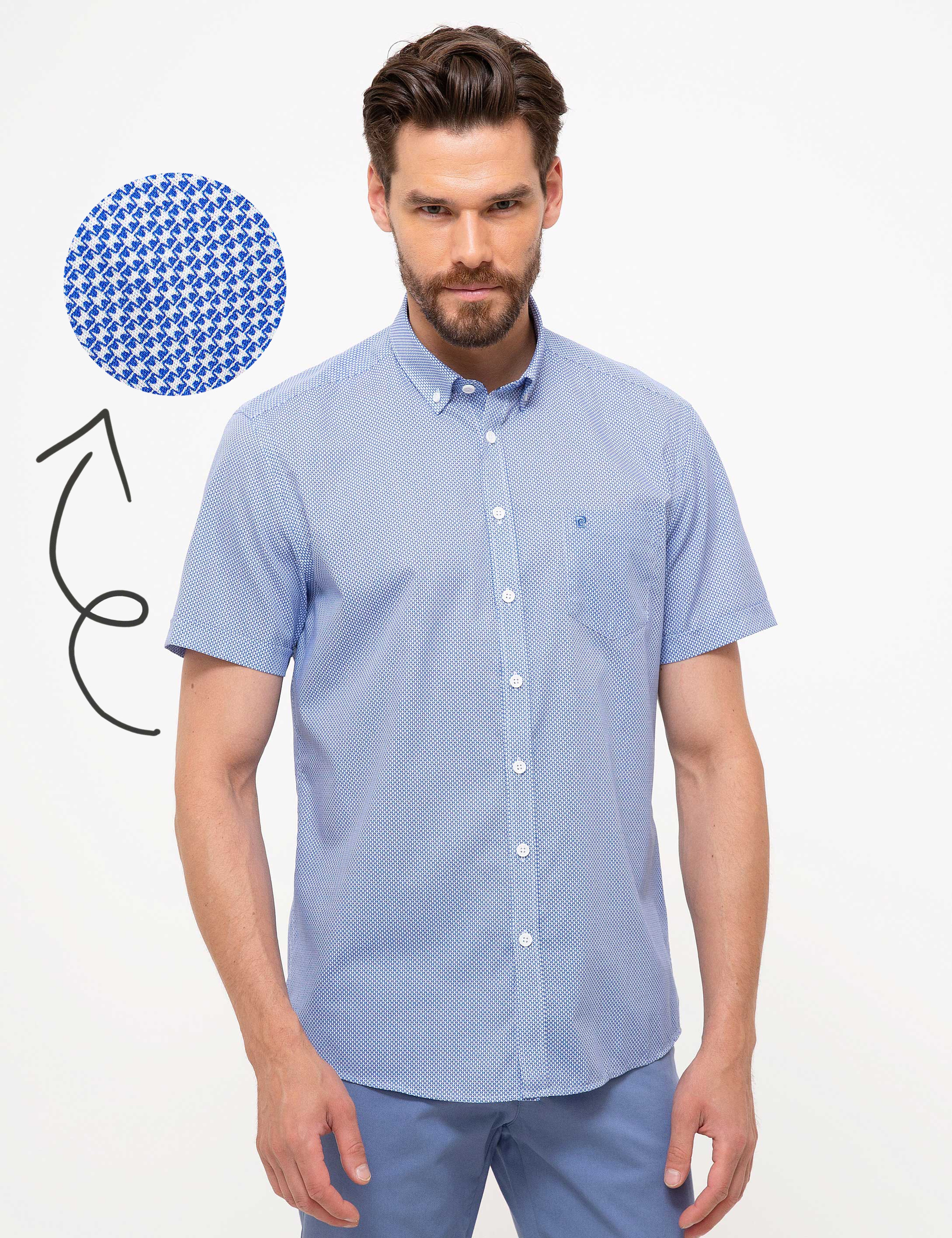Mavi Regular Fit Kısa Kollu Gömlek - Image 1