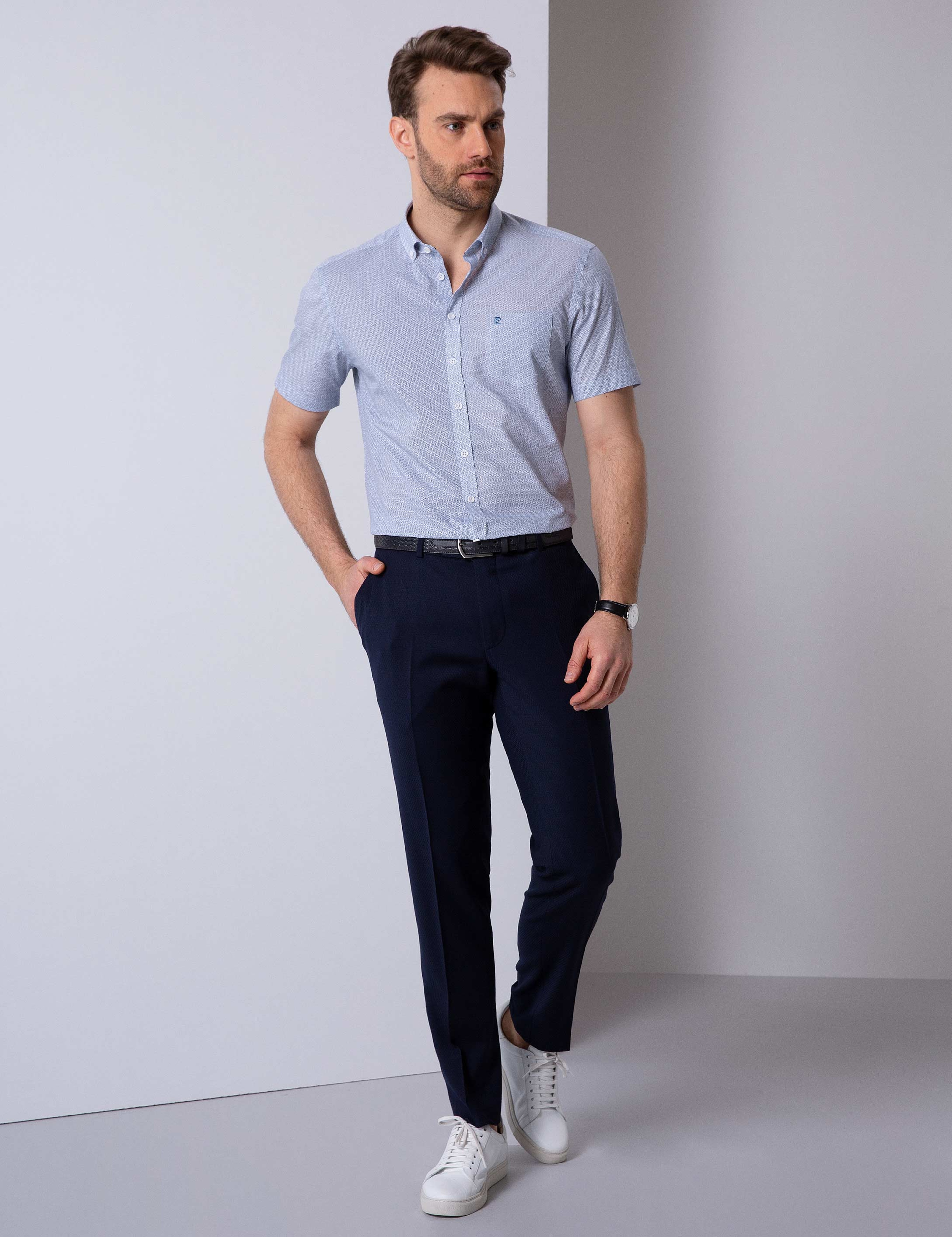 Mavi Regular Fit Kısa Kollu Gömlek - Image 1