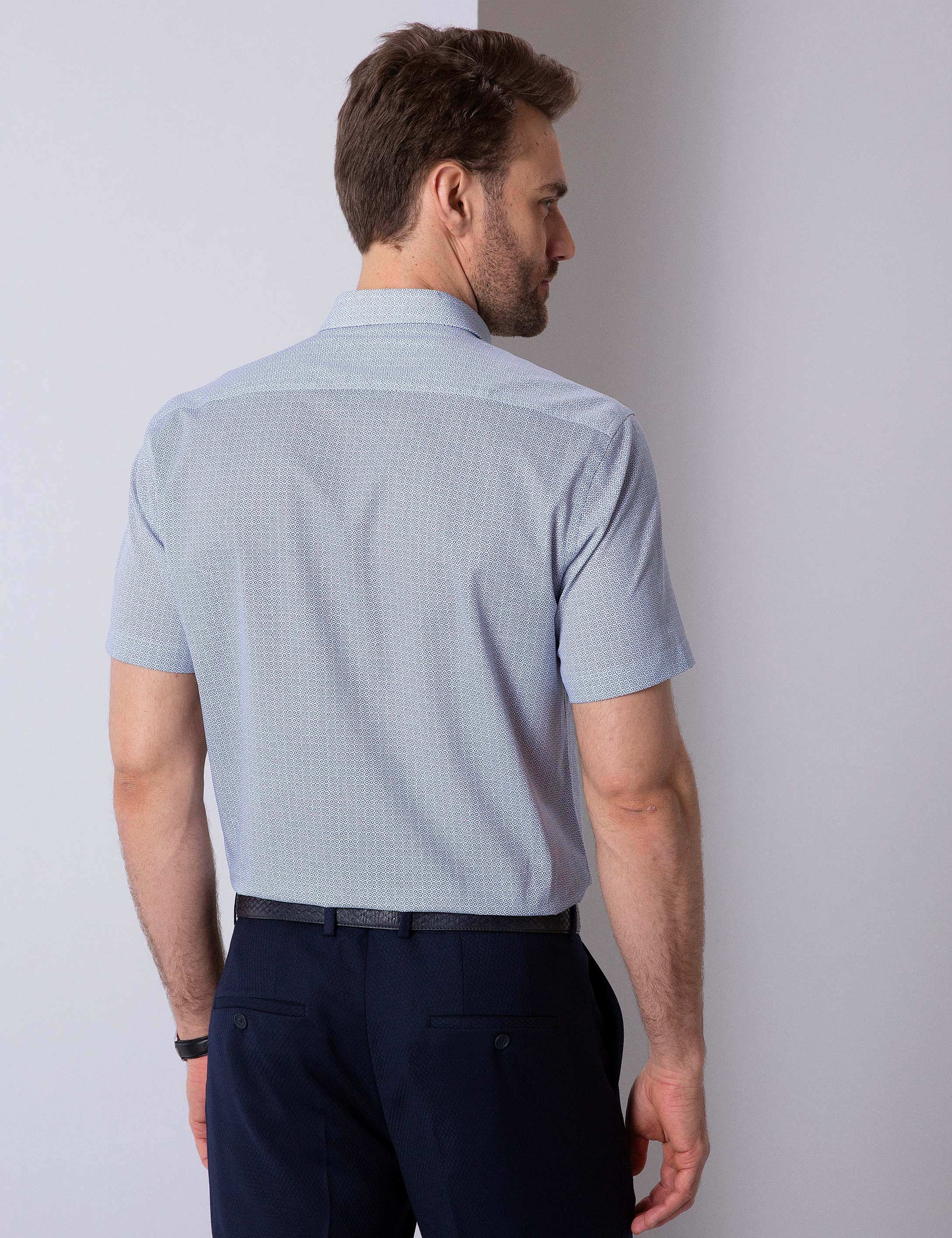 Mavi Regular Fit Kısa Kollu Gömlek - Image 3