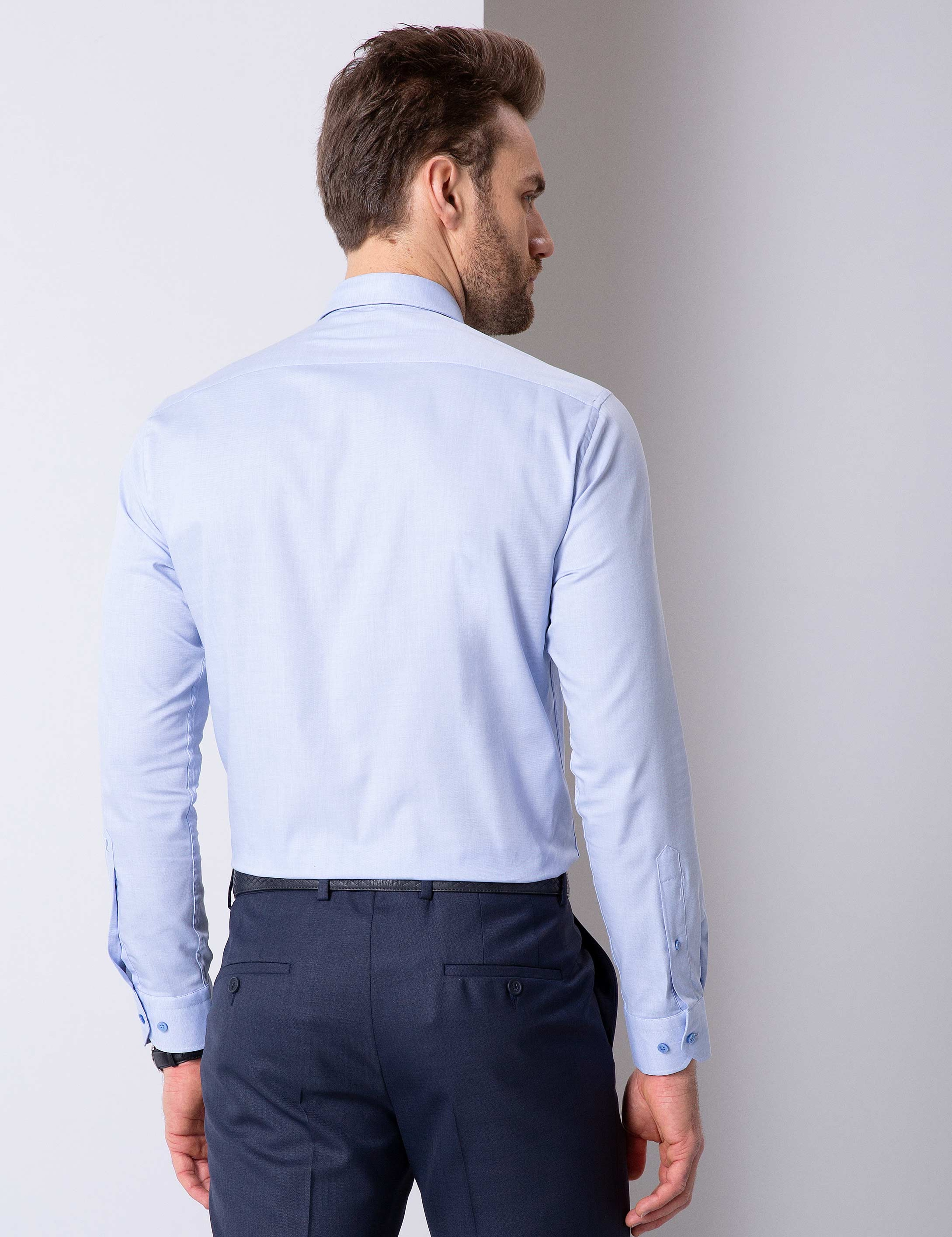 Mavi Slim Fit Gömlek - Image 3
