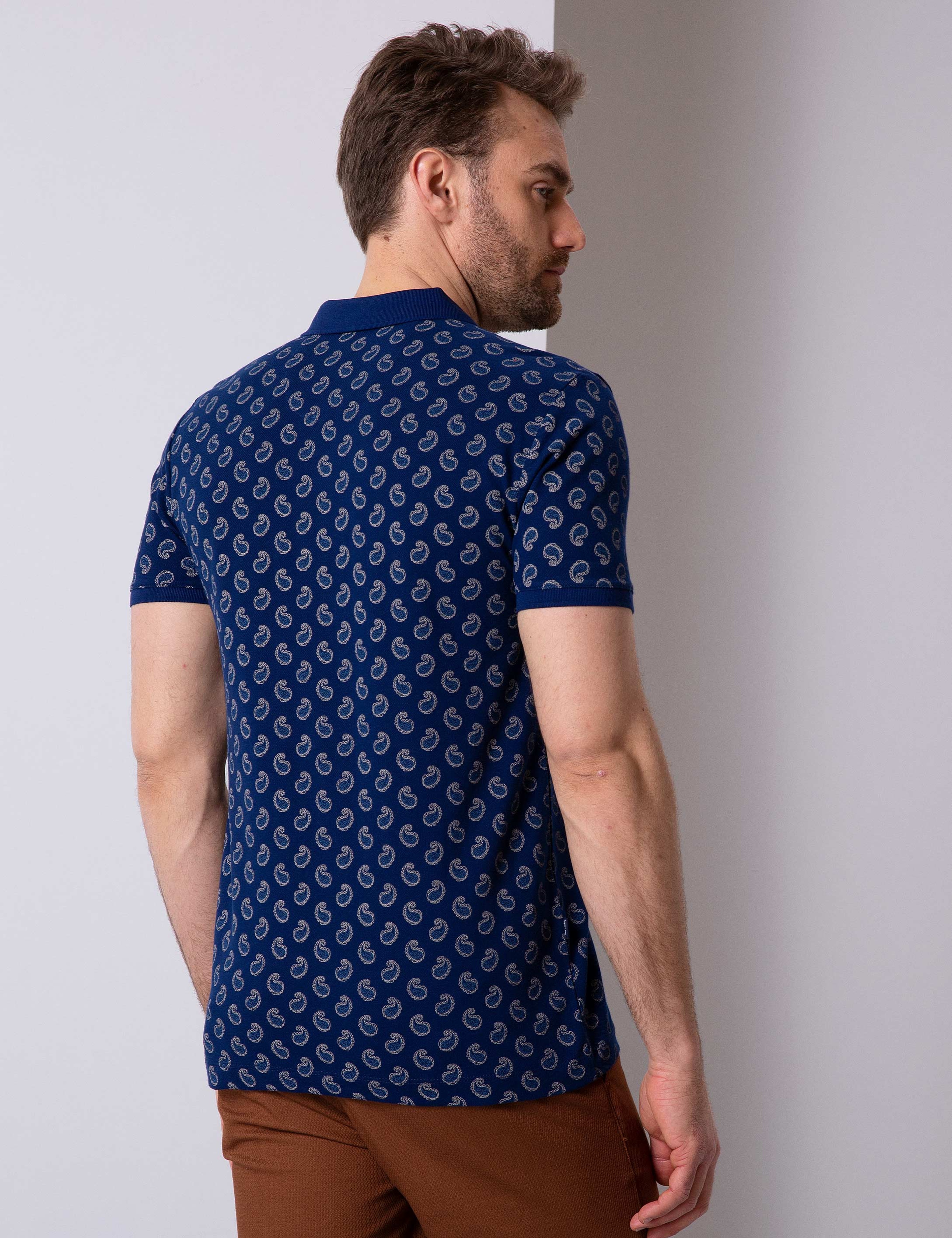 Lacivert Slim Fit Polo Yaka T-Shirt - Image 3