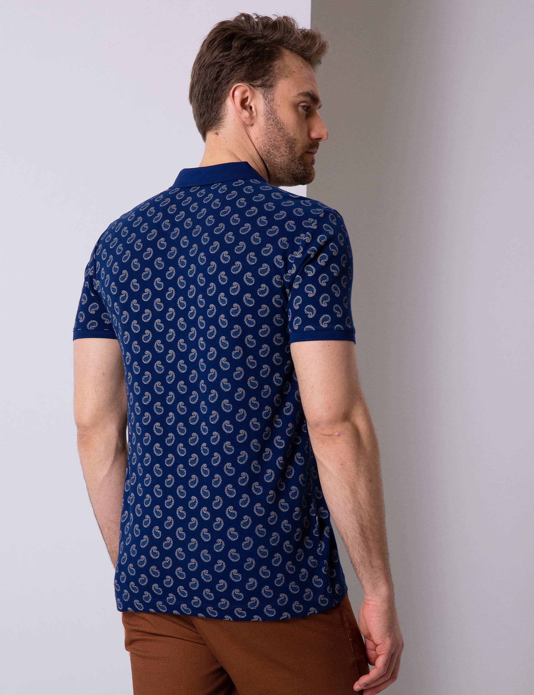 Lacivert Slim Fit Polo Yaka T-Shirt
