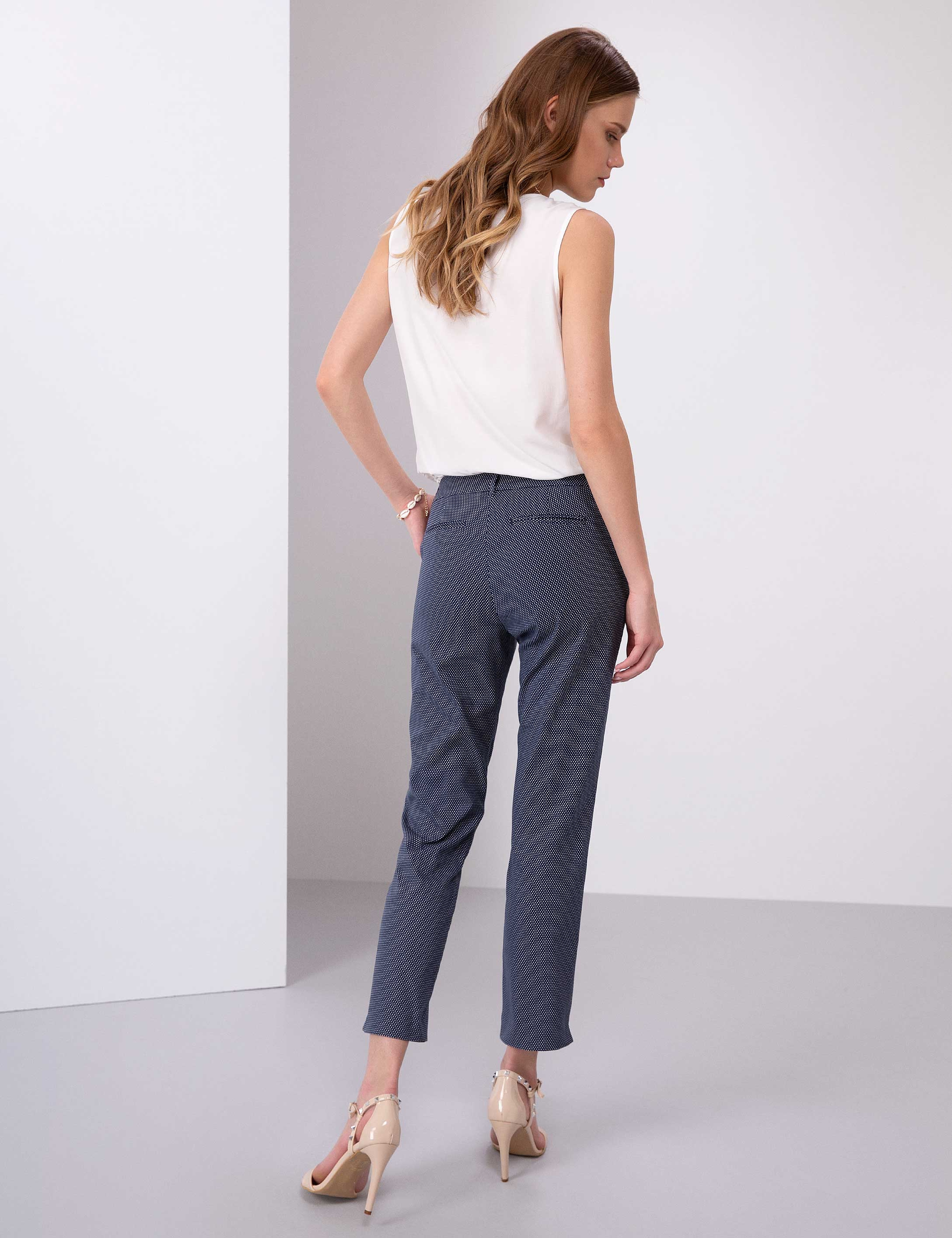 Lacivert Slim Fit Kumaş Pantolon - Image 3