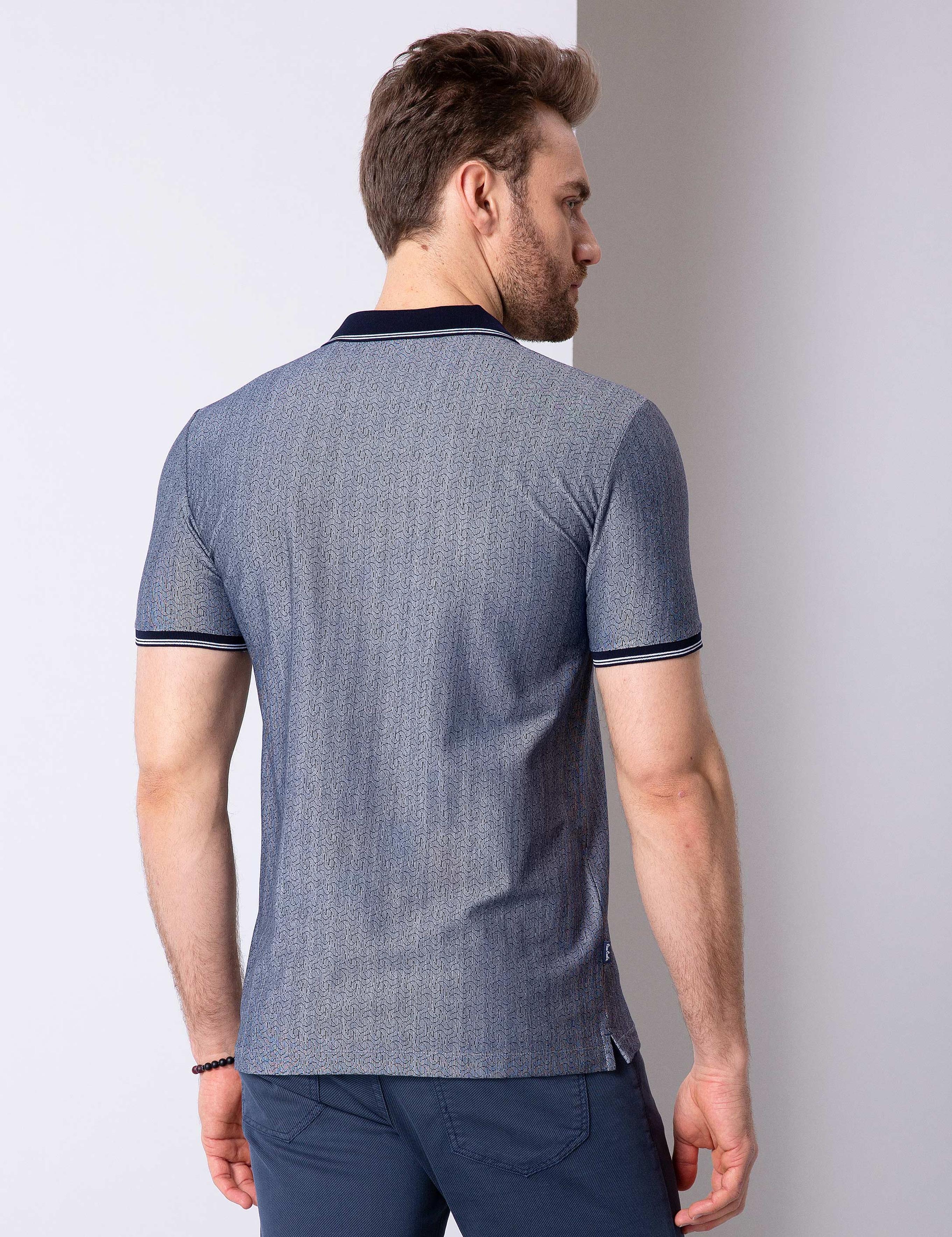 Lacivert Slim Fit Polo Yaka T-Shirt