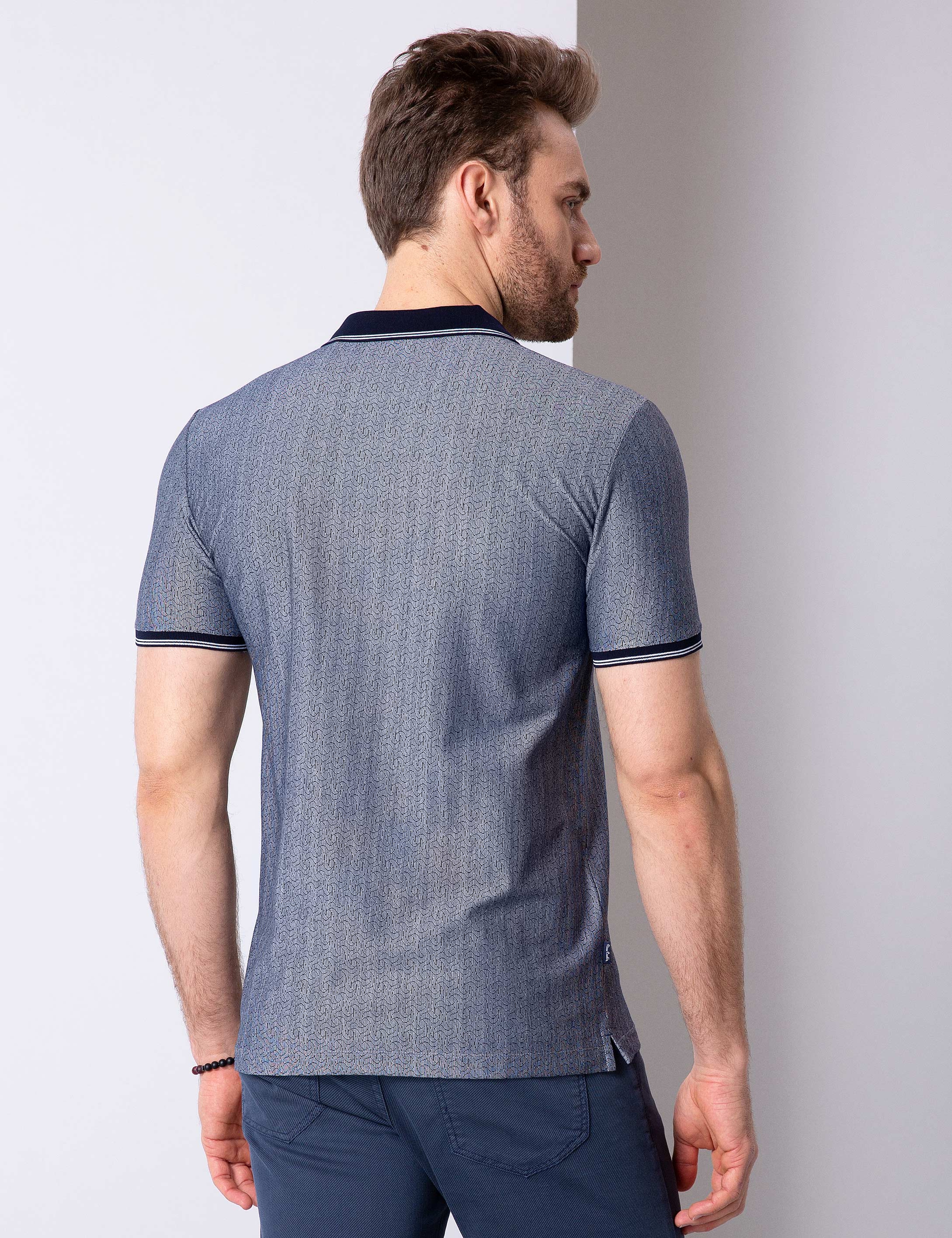 Lacivert Slim Fit Polo Yaka T-Shirt - Image 3