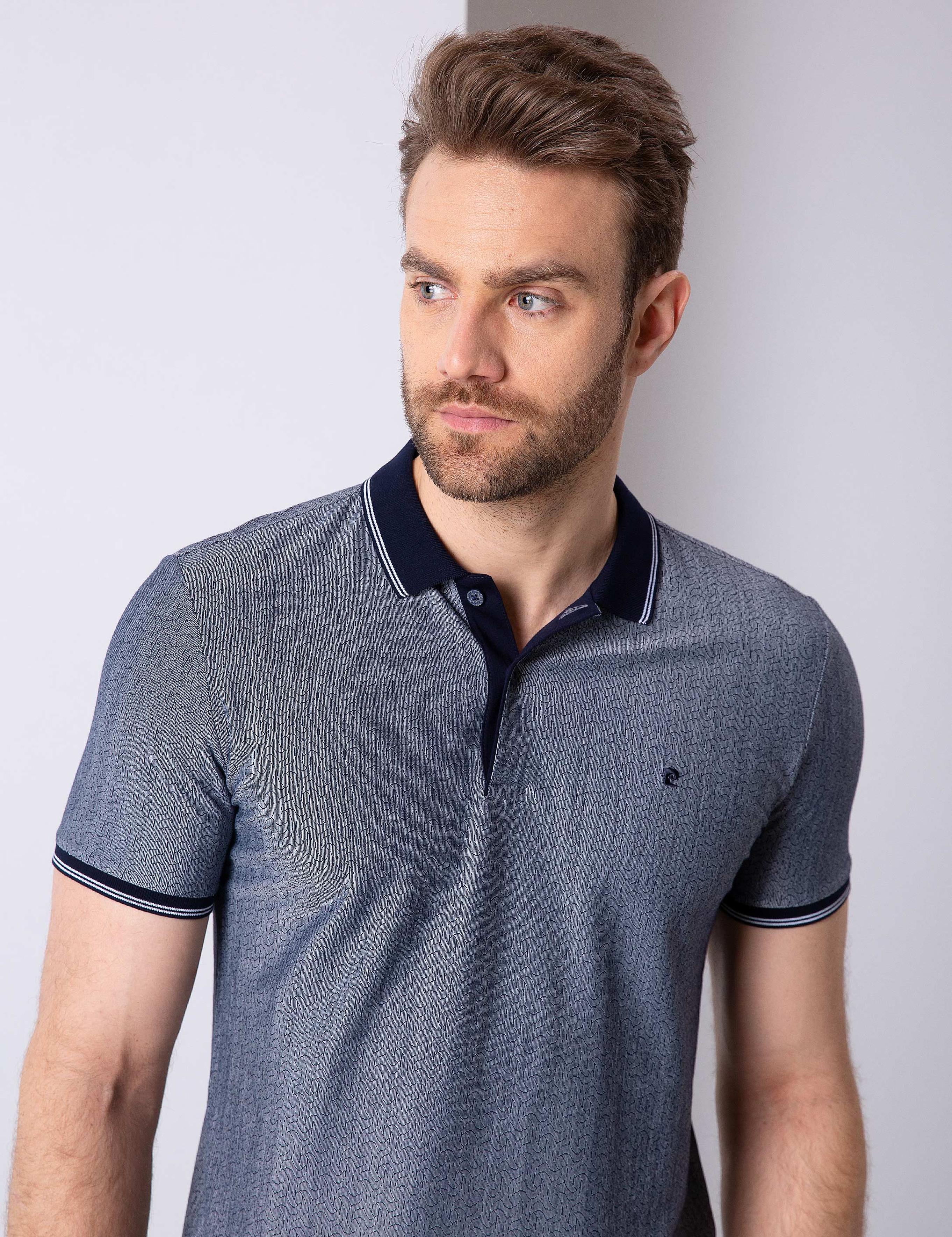 Lacivert Slim Fit Polo Yaka T-Shirt