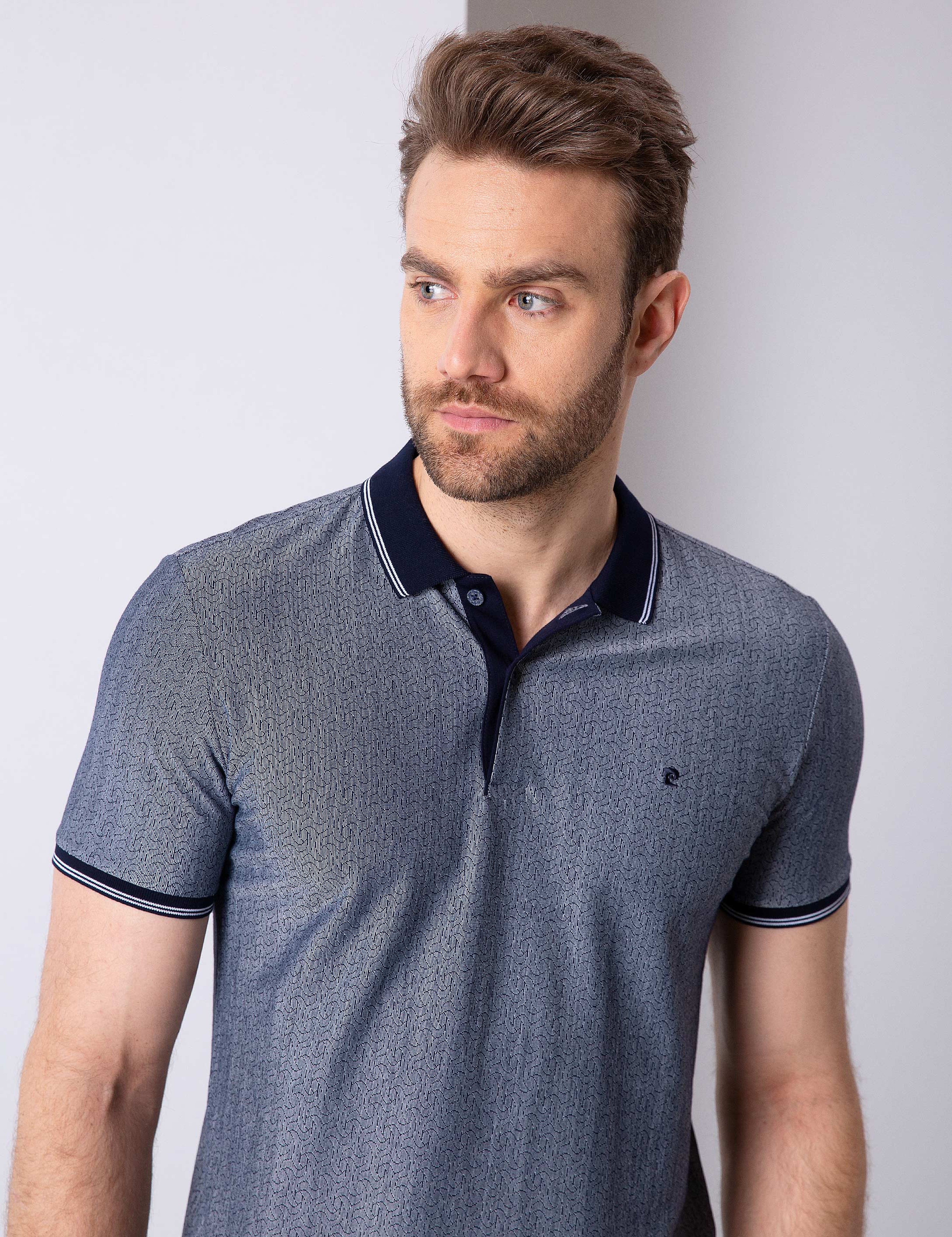 Lacivert Slim Fit Polo Yaka T-Shirt - Image 1