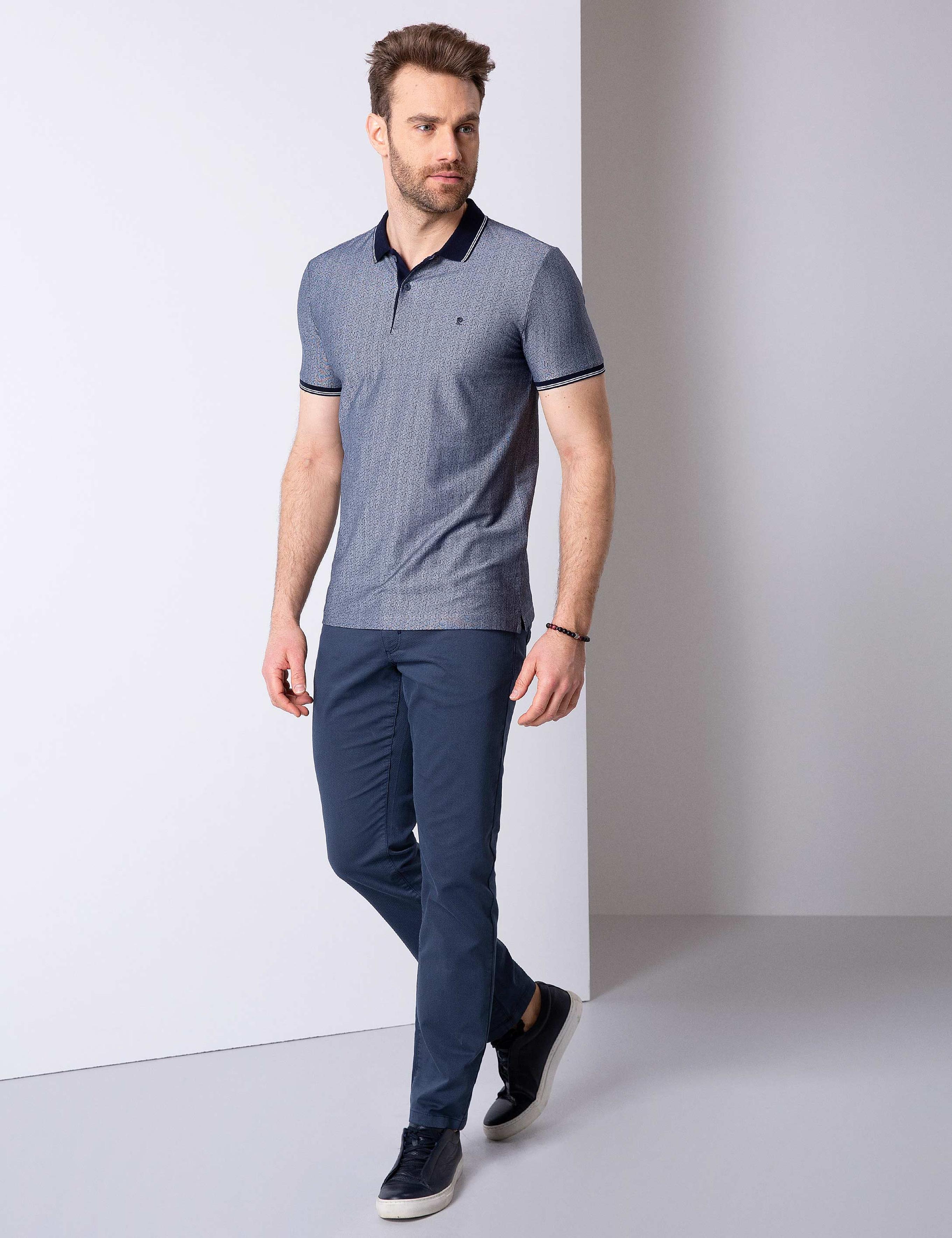 Lacivert Slim Fit Polo Yaka T-Shirt