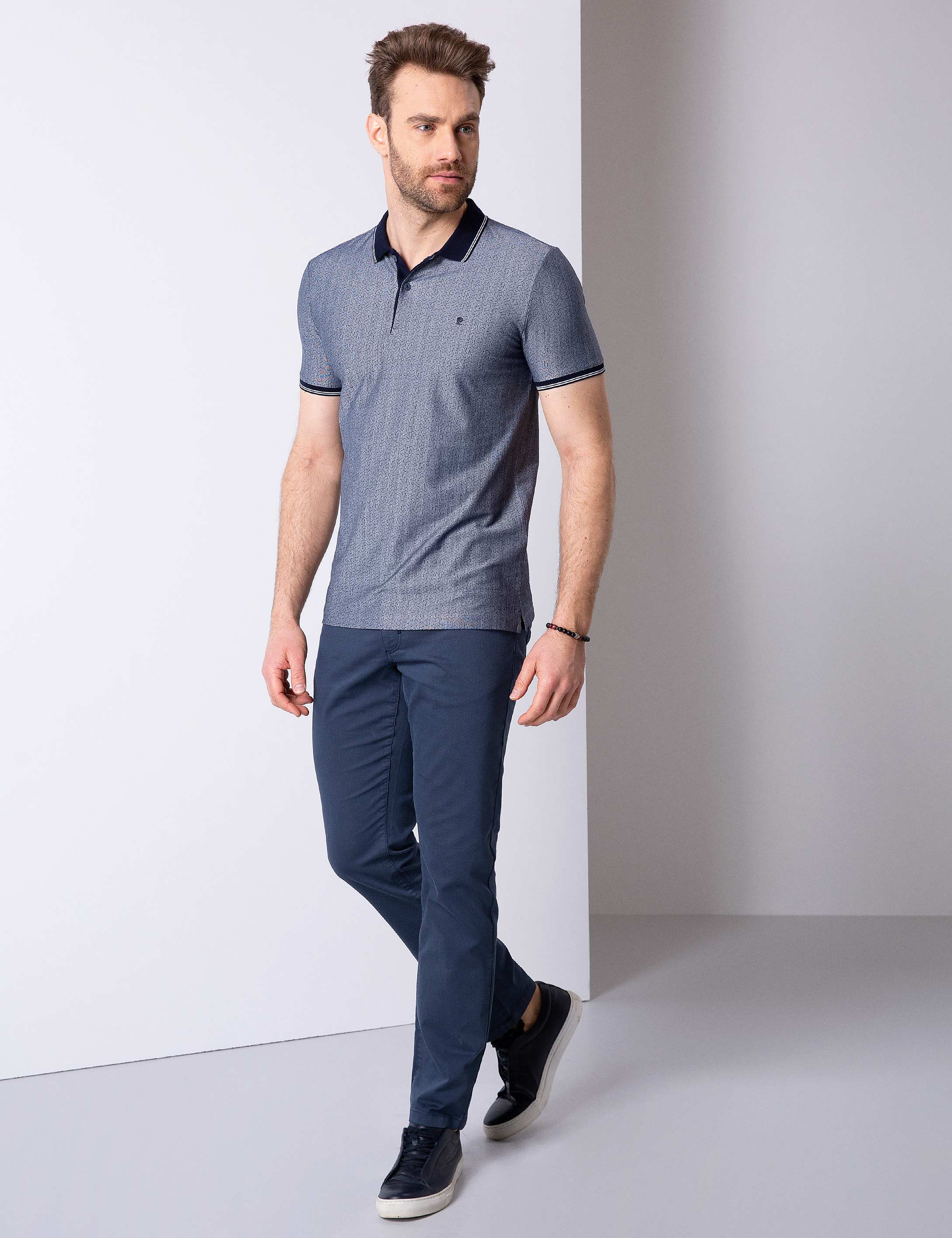Lacivert Slim Fit Polo Yaka T-Shirt - Image 4