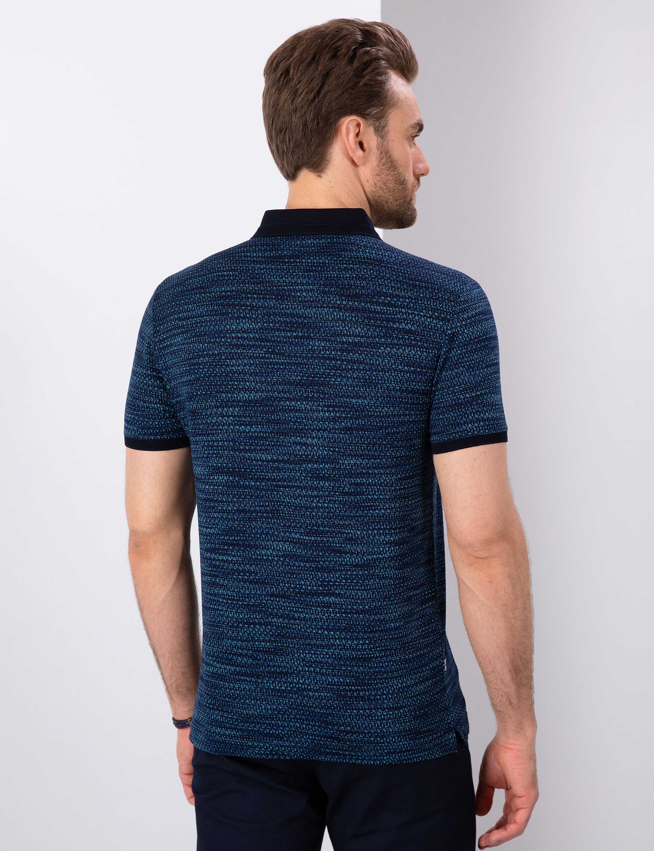 Lacivert Slim Fit Polo Yaka T-Shirt - Image 3