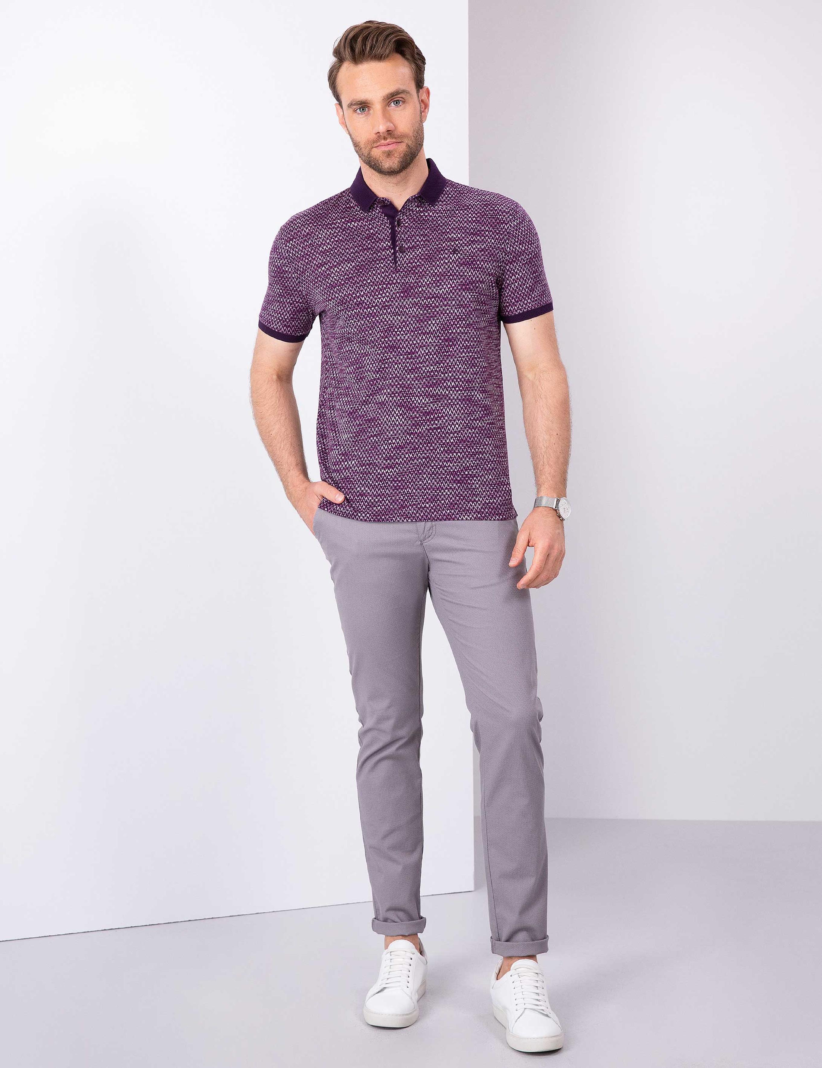 Mor Slim Fit Tişört