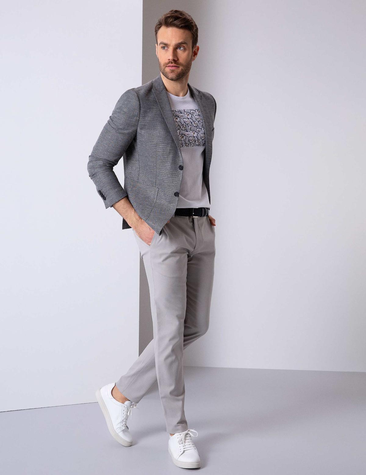 Gri Ekstra Slim Fit Ceket - 50201985050