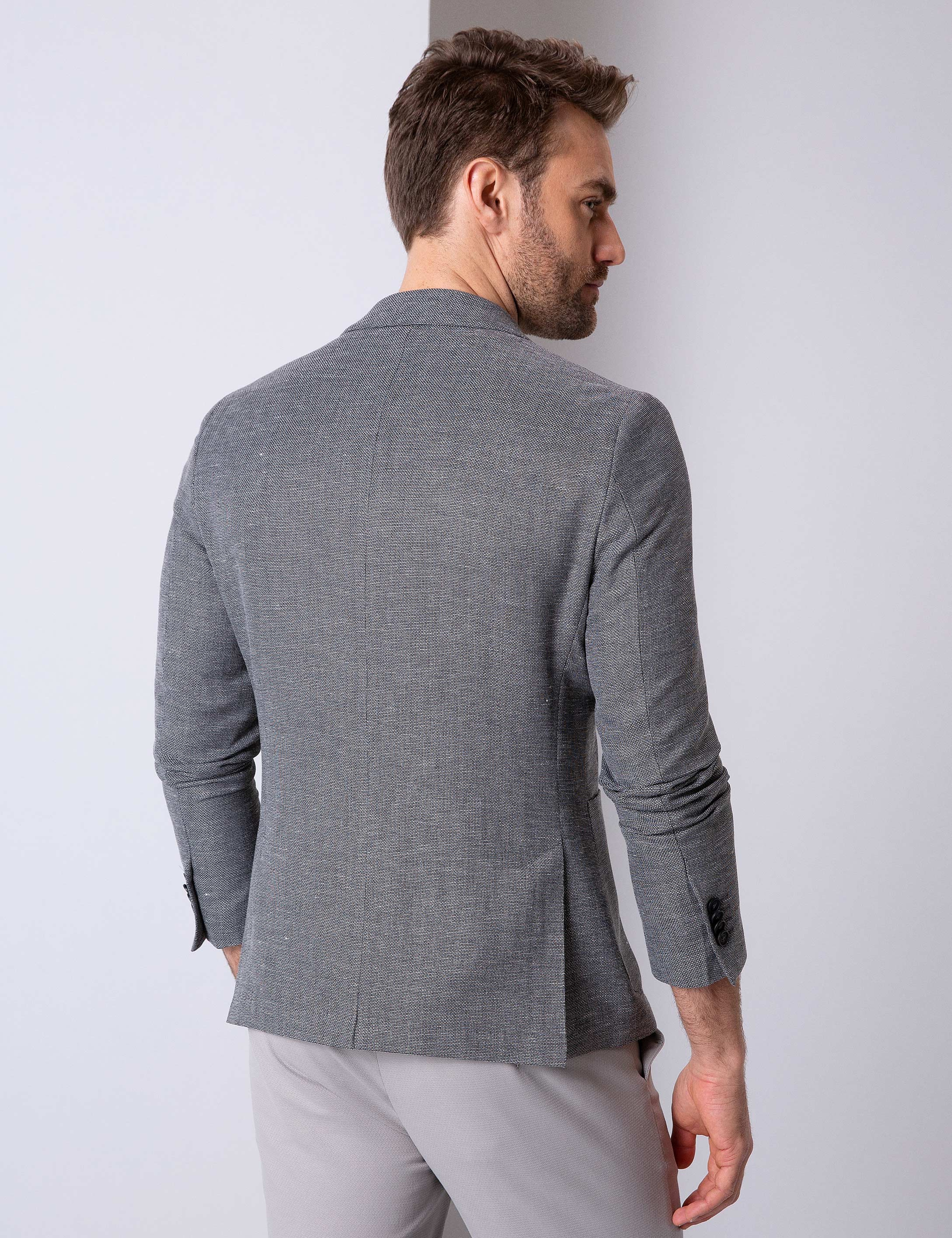 Gri Ekstra Slim Fit Ceket