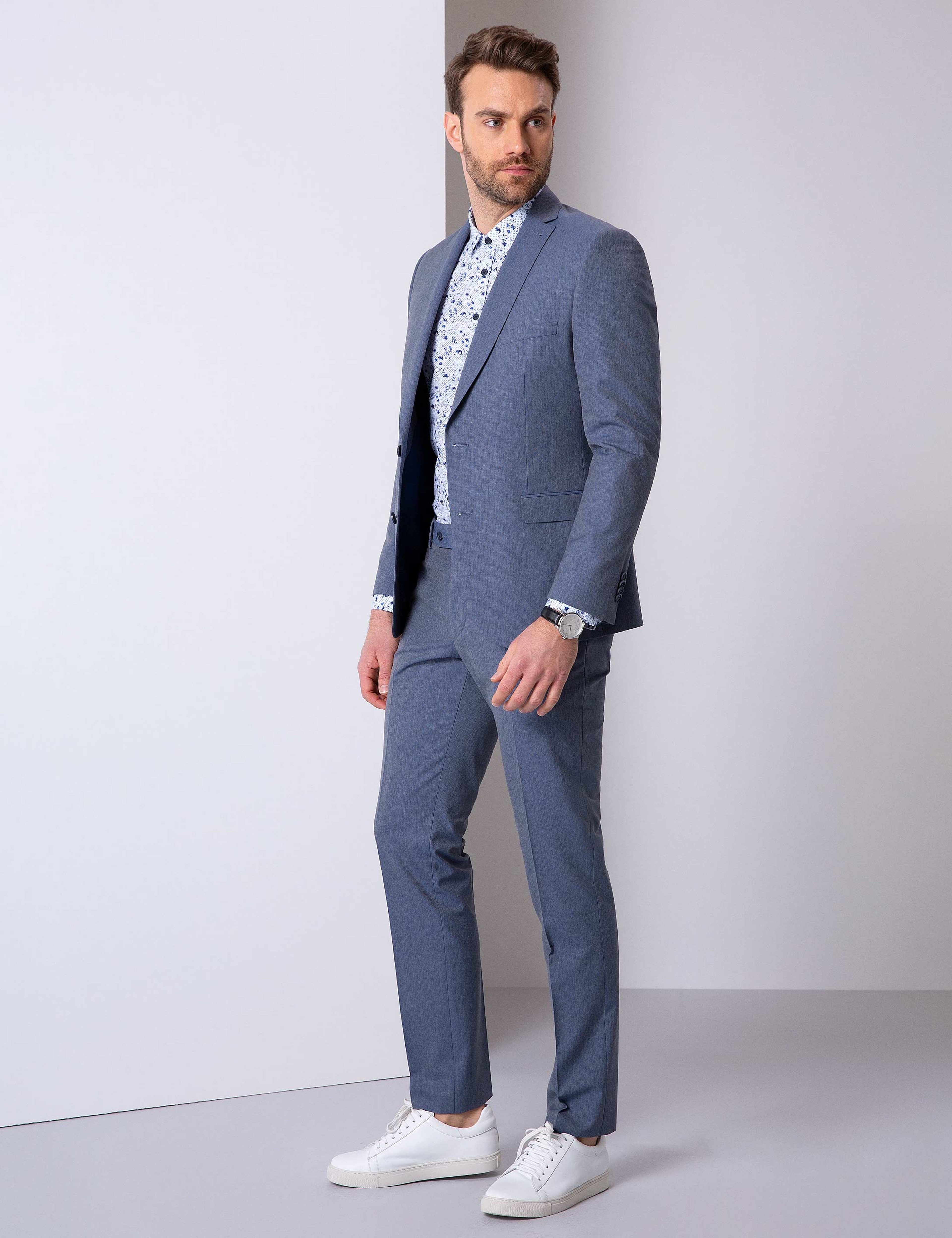 Koyu Mavi Slim Fit Takım Elbise