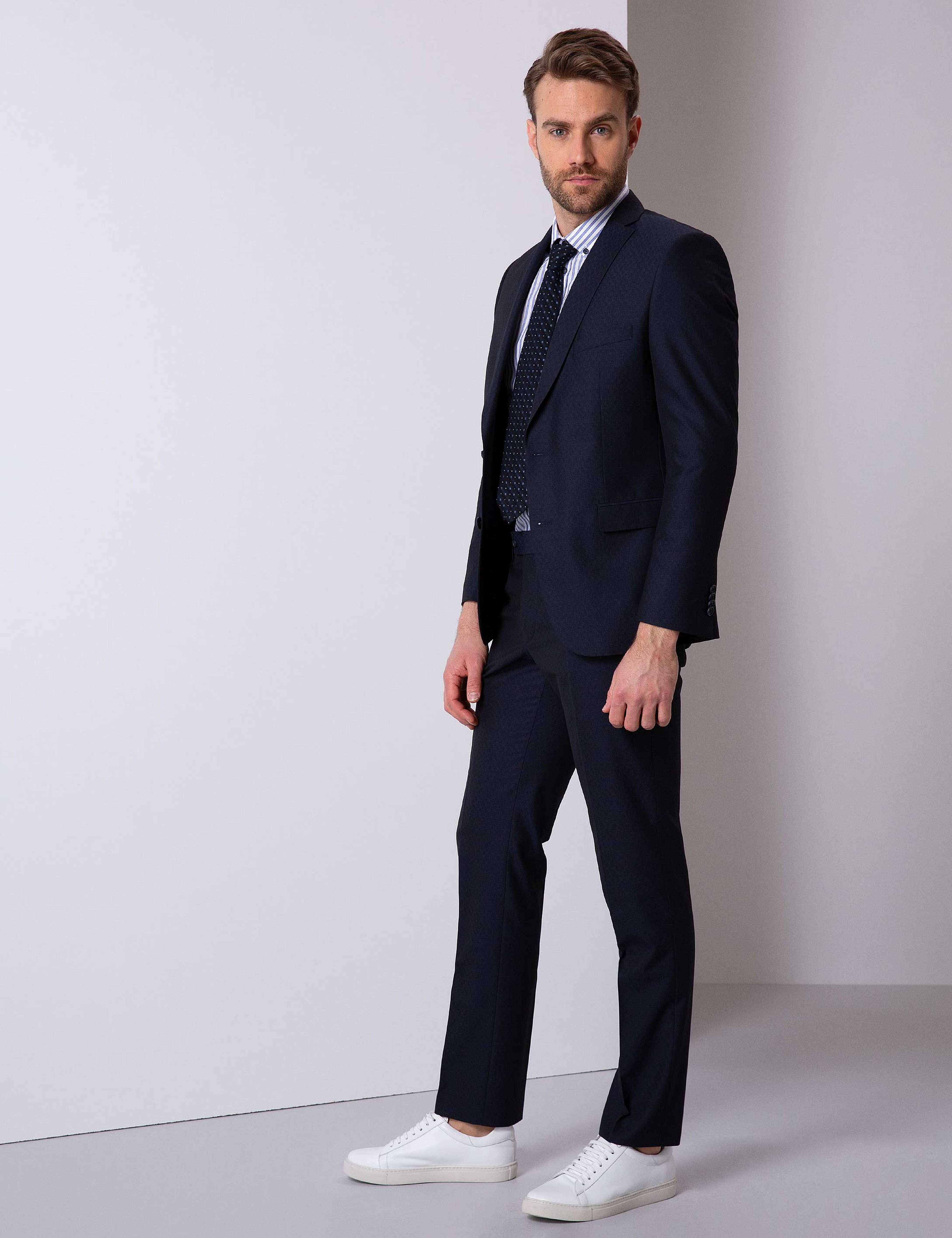 Lacivert Slim Fit Takım Elbise - Image 2