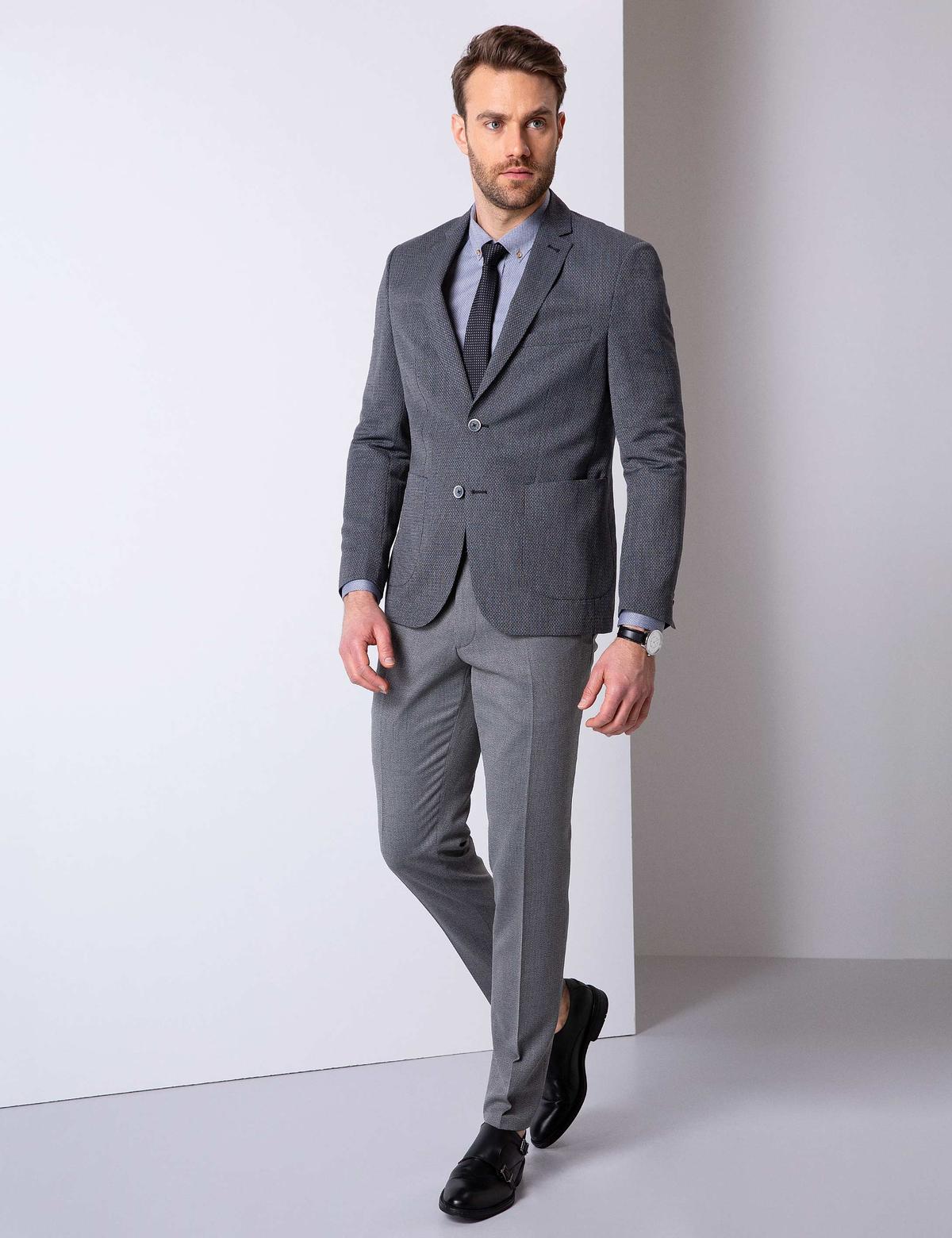 Gri Slim Fit Ceket - 50201996005