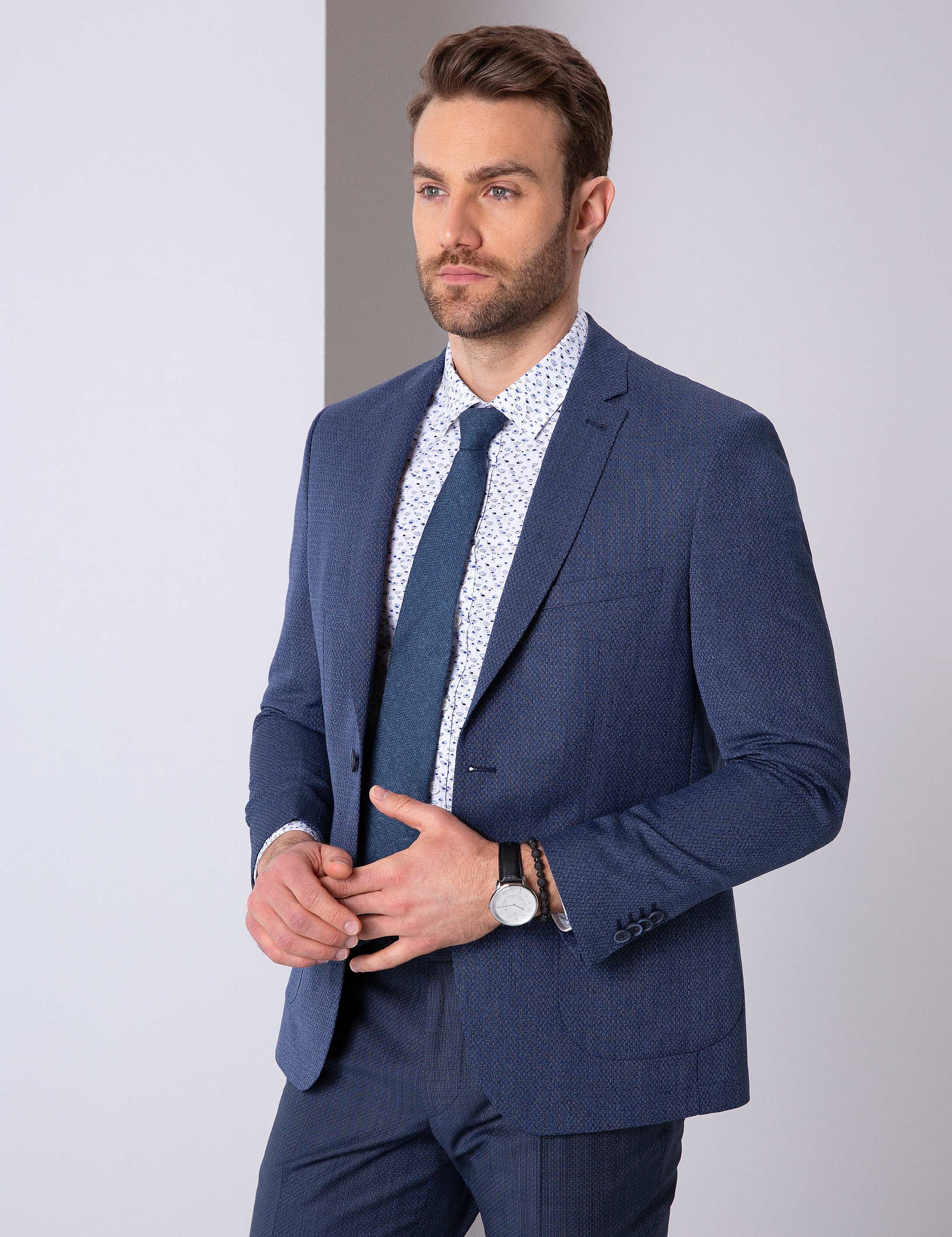Lacivert Slim Fit Ceket - Image 2