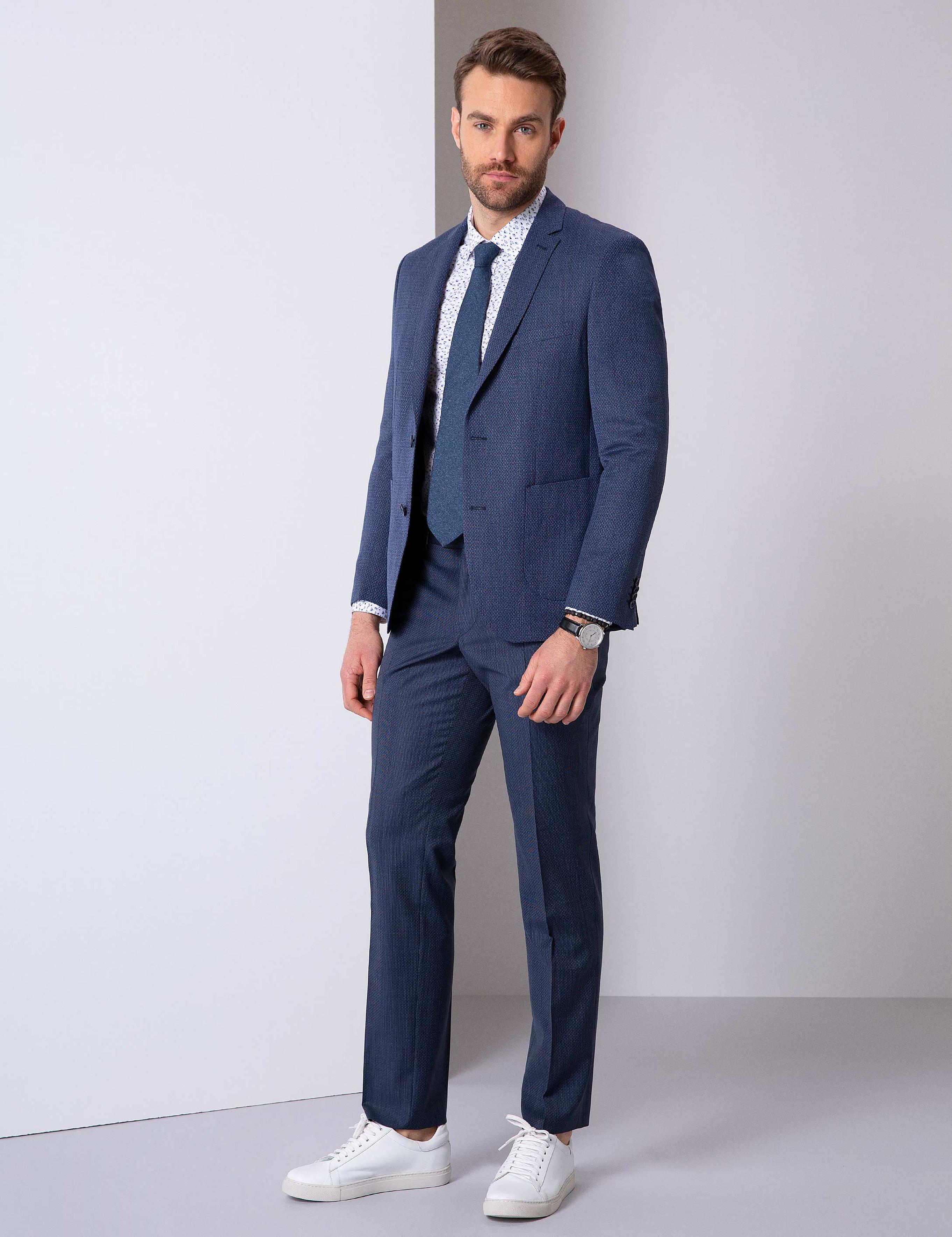 Lacivert Slim Fit Ceket