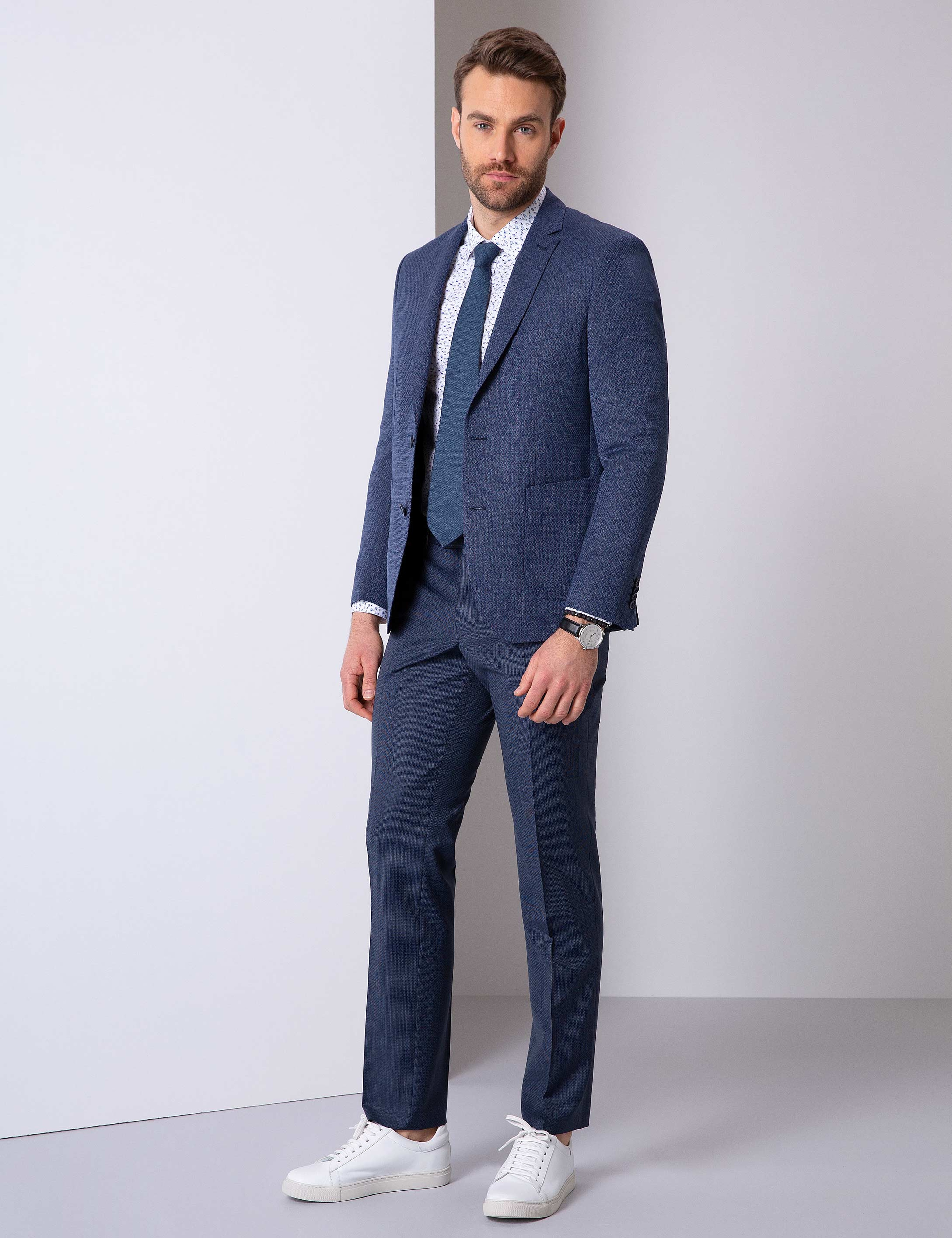 Lacivert Slim Fit Ceket - Image 3