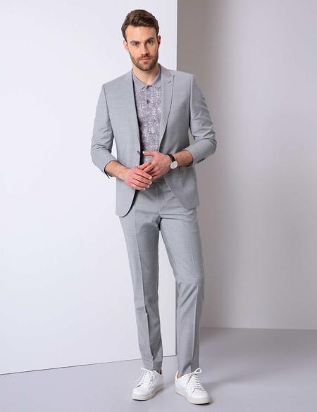 Gri Ekstra Slim Fit Takım Elbise - 50202033053