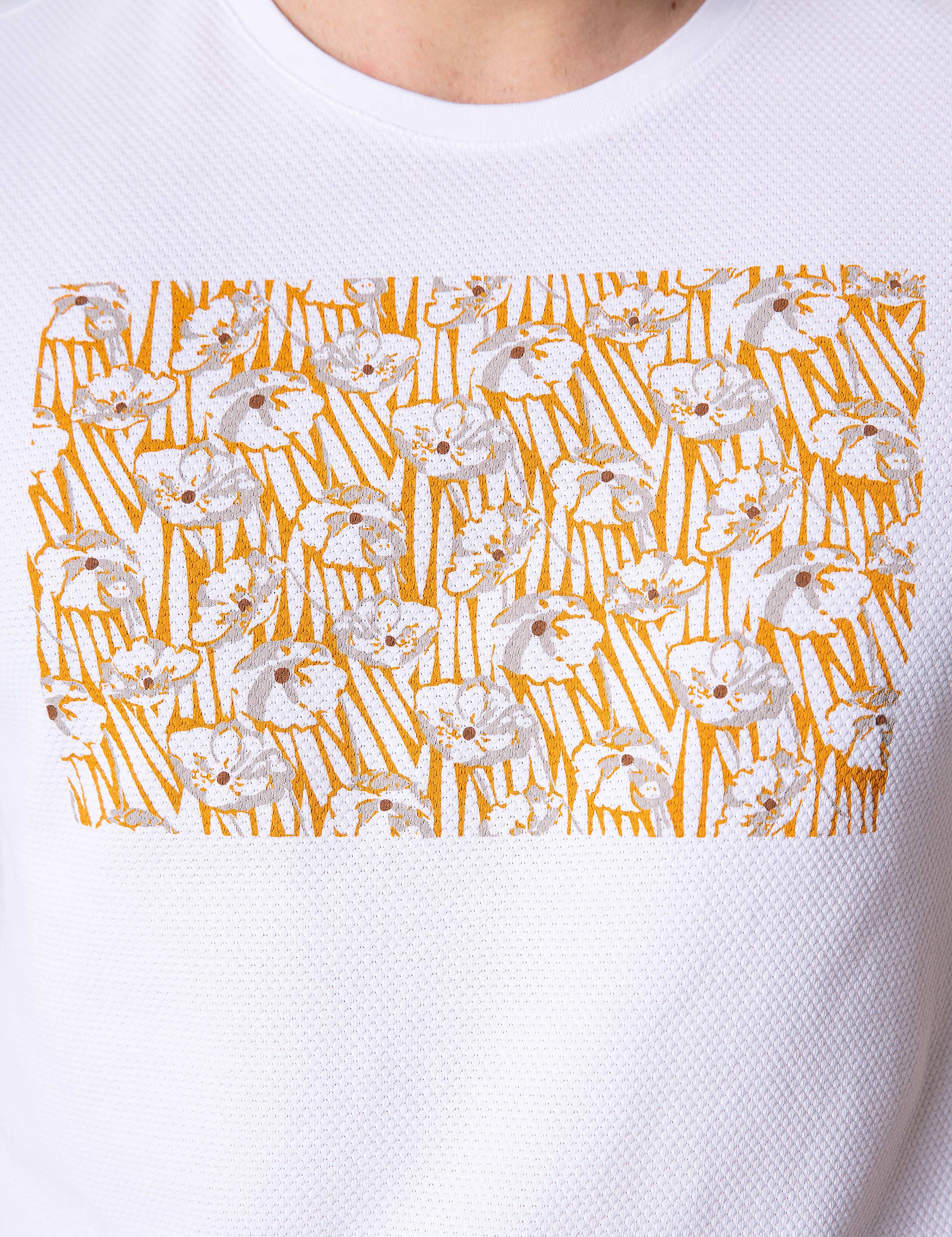 Beyaz Slim Fit Bisiklet Yaka T-Shirt