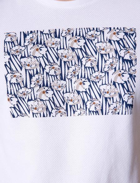 Beyaz Slim Fit Bisiklet Yaka T-Shirt - 50202519002