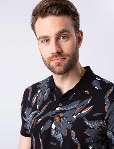 Siyah Slim Fit Polo Yaka T-Shirt - 50202533011