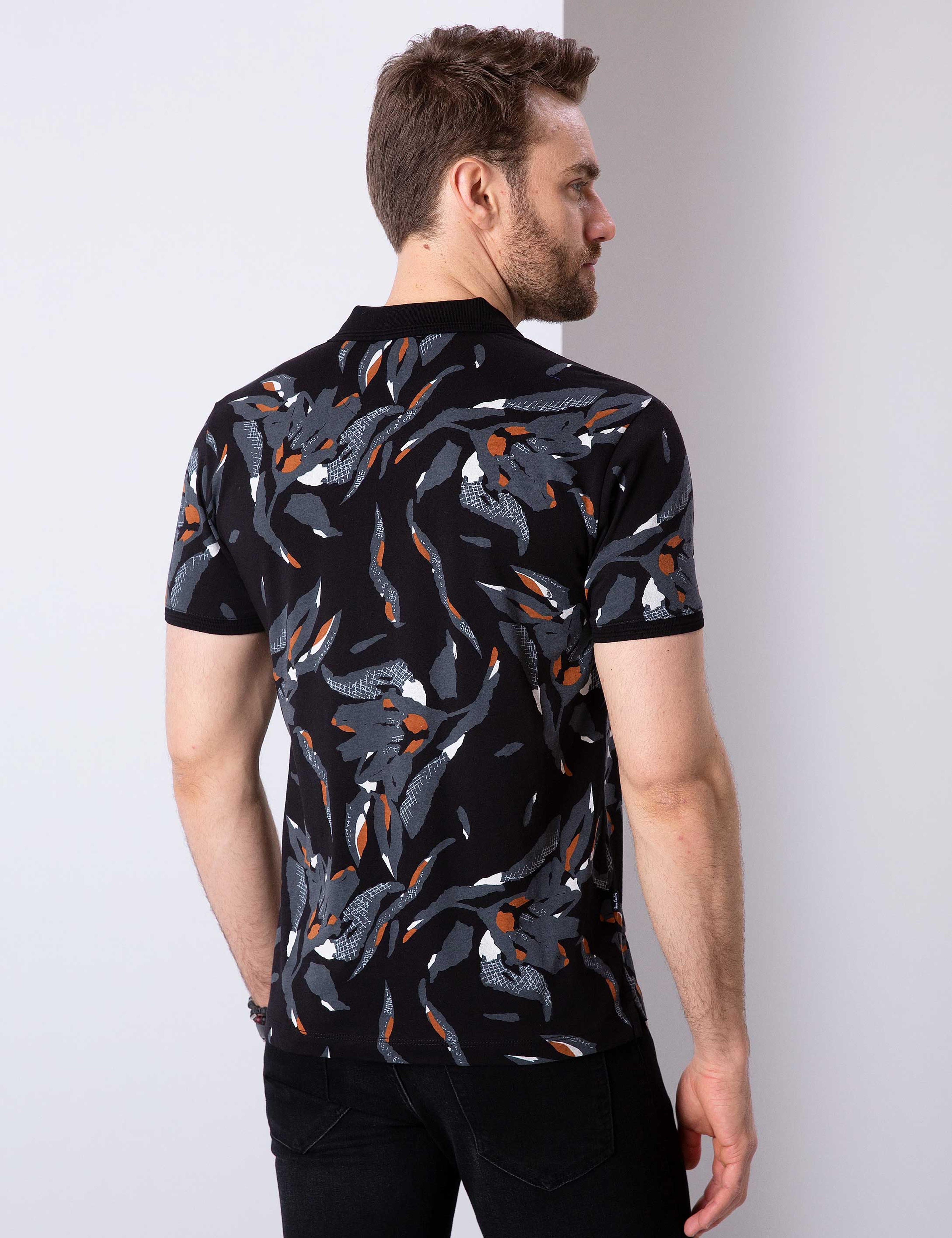 Siyah Slim Fit Polo Yaka T-Shirt