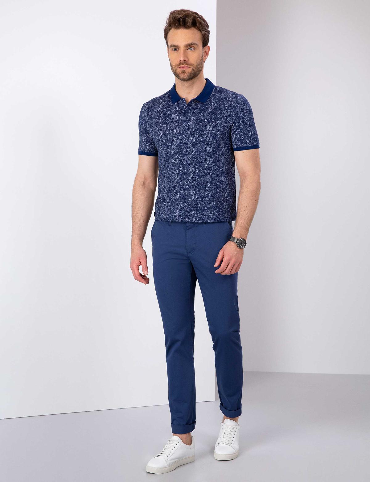 Lacivert Slim Fit Tişört - 50202609021