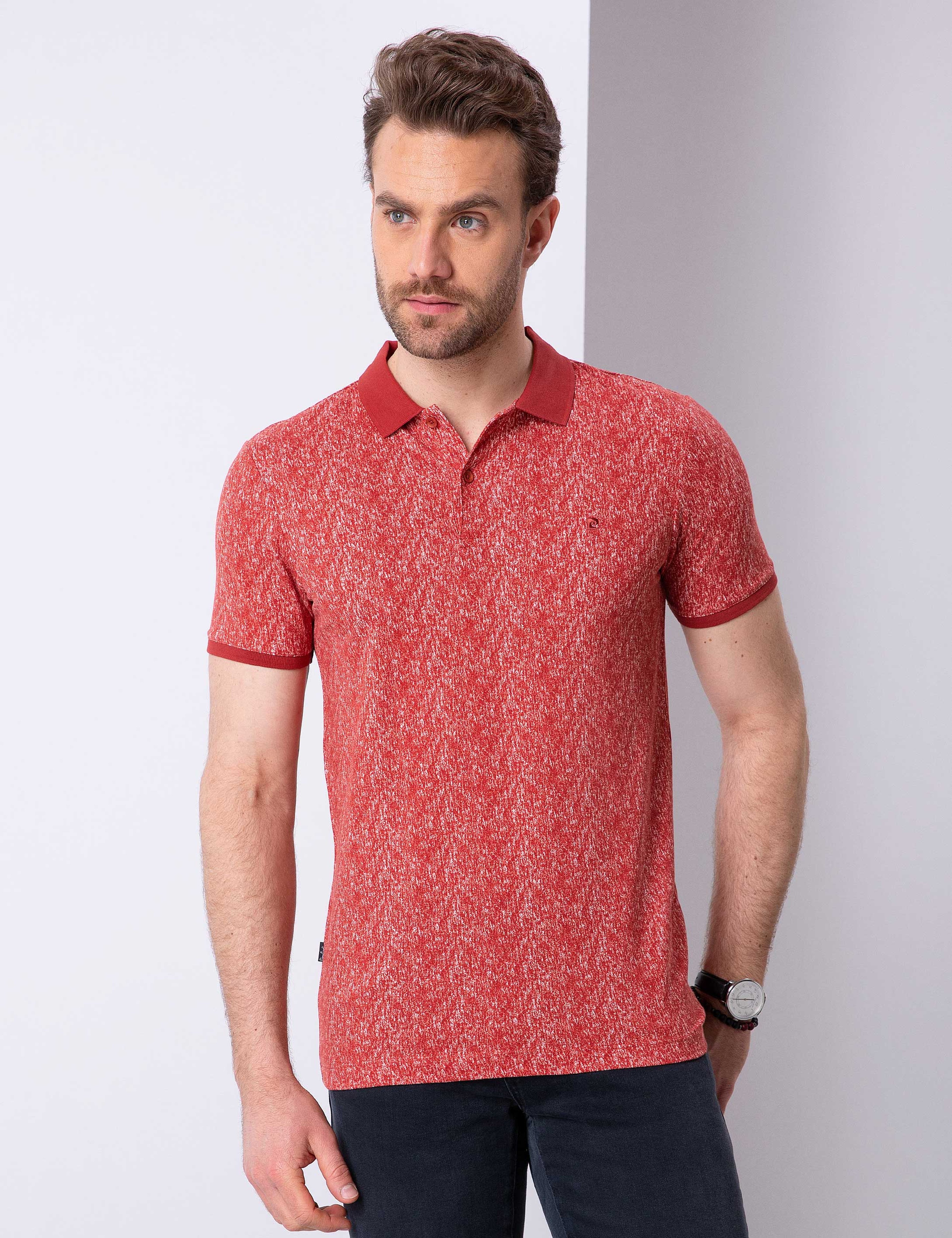 Kiremit Slim Fit Polo Yaka Tişört - Image 2
