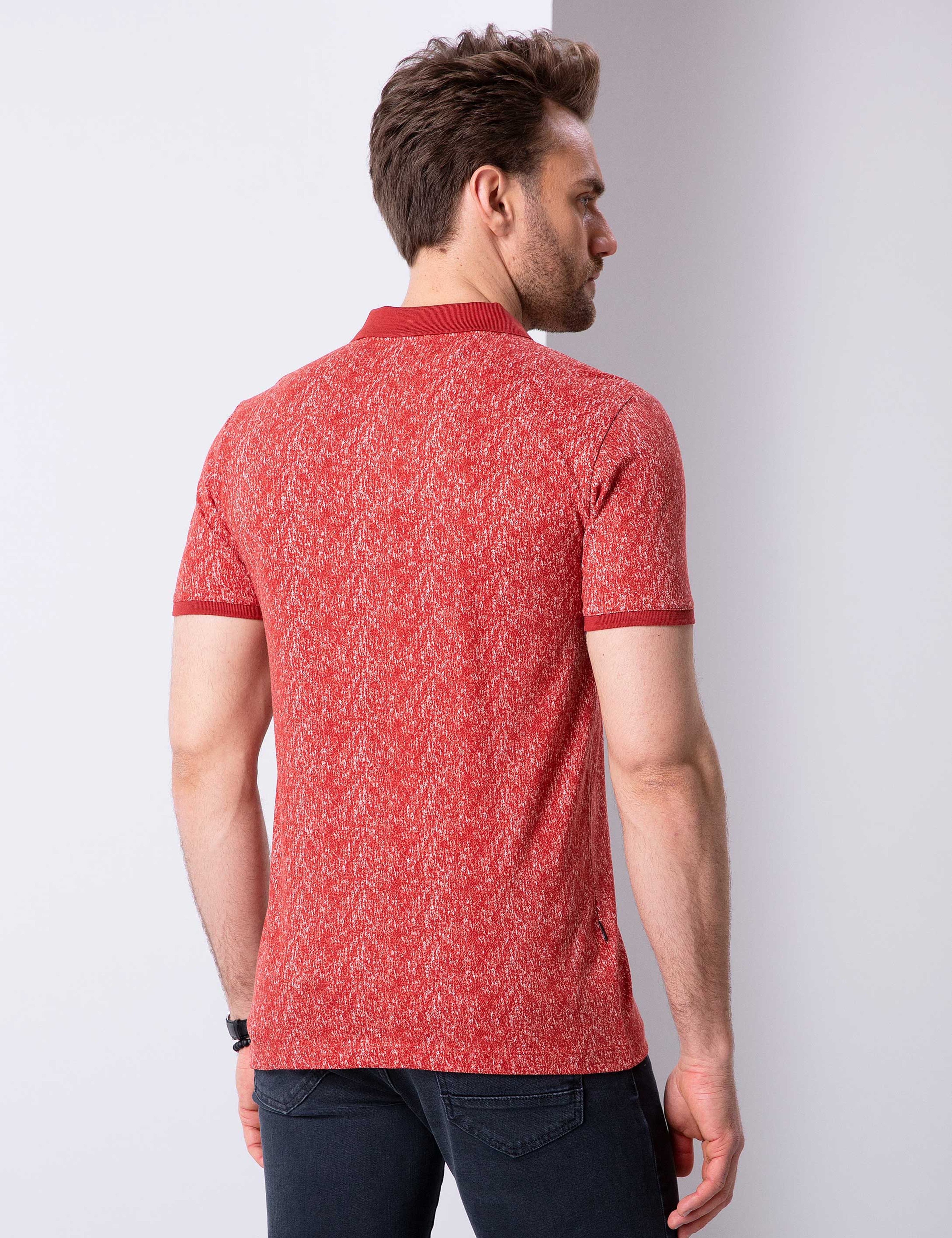 Kiremit Slim Fit Polo Yaka Tişört - Image 5