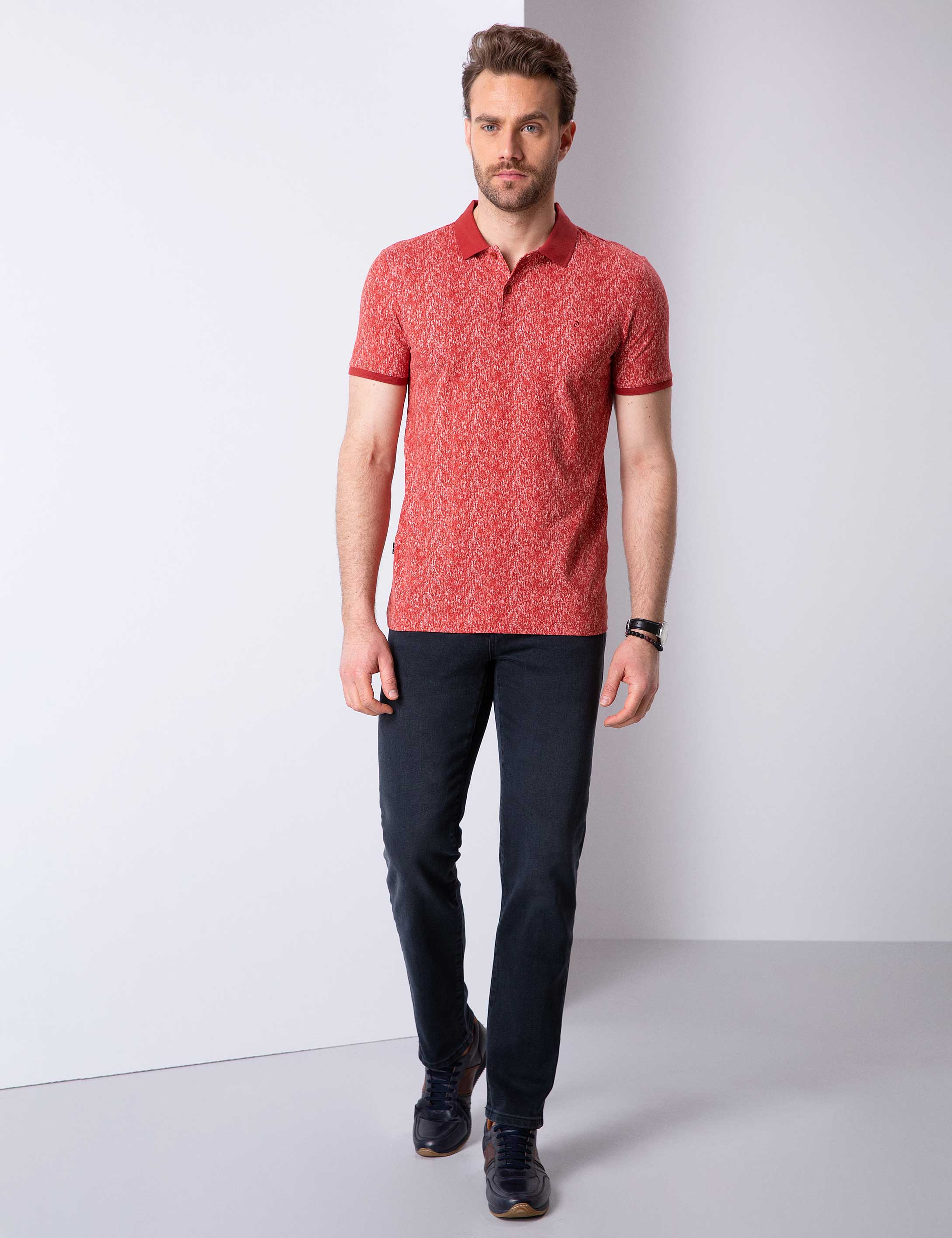 Kiremit Slim Fit Polo Yaka Tişört - Image 4
