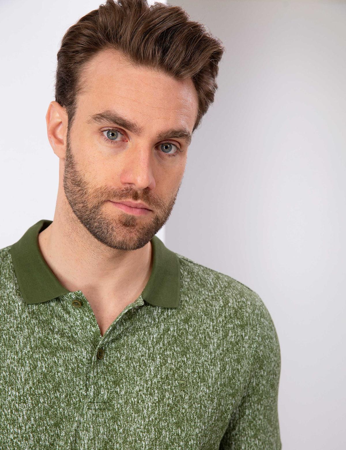 Yeşil Slim Fit Polo Yaka T-Shirt - 50202609052