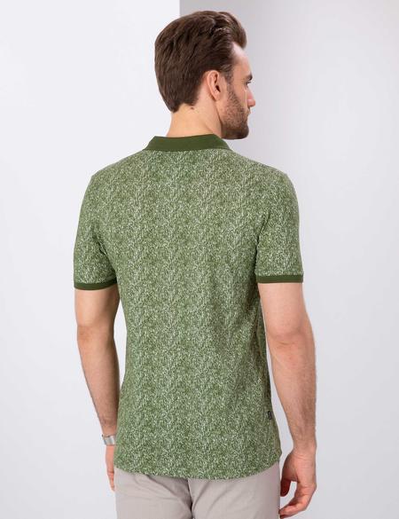 Yeşil Slim Fit Polo Yaka T-Shirt - 50202609052