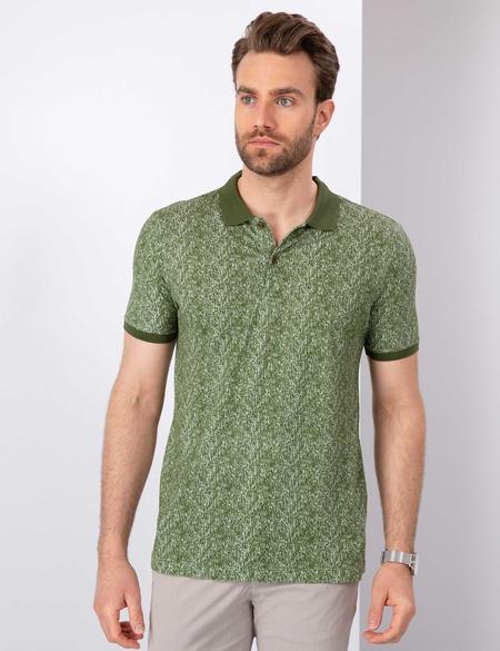 Yeşil Slim Fit Polo Yaka T-Shirt - 50202609052