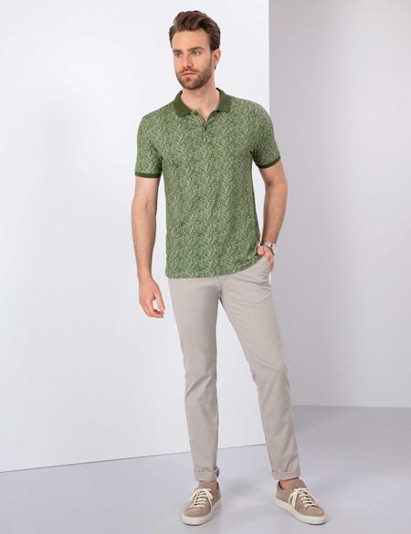 Yeşil Slim Fit Polo Yaka T-Shirt - 50202609052
