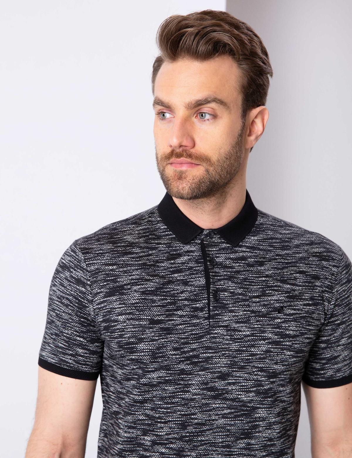 Siyah Slim Fit Tişört - 50202628017