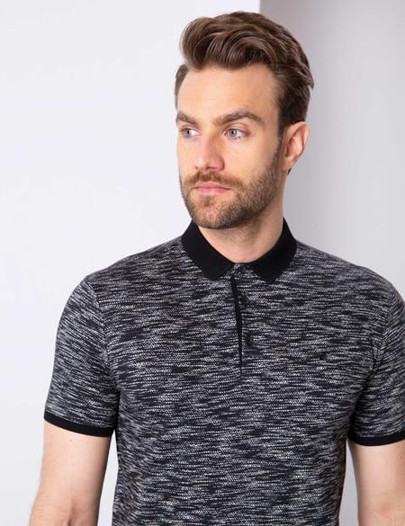 Siyah Slim Fit Tişört - 50202628017