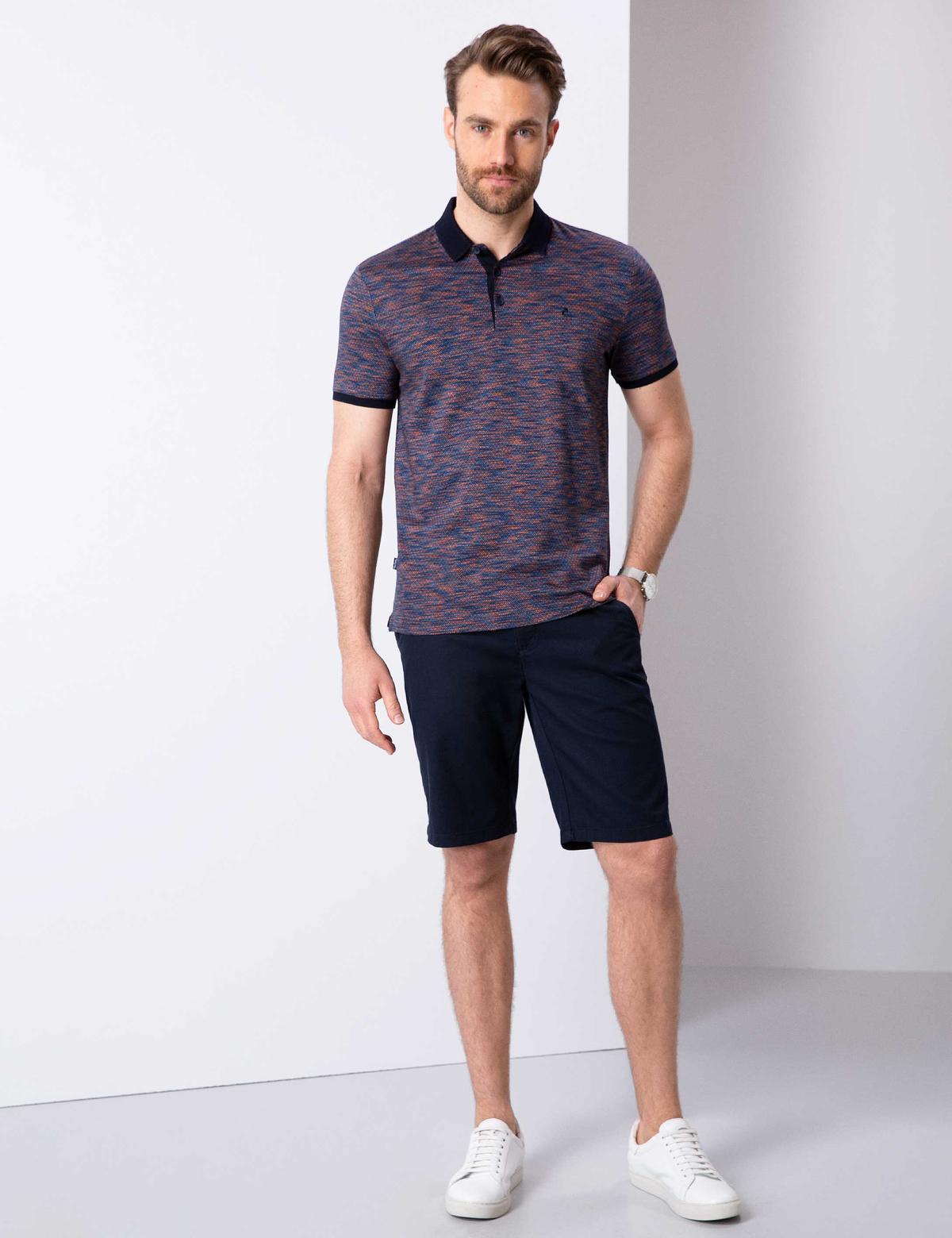 Koyu Mavi Slim Fit Tişört - 50202628008