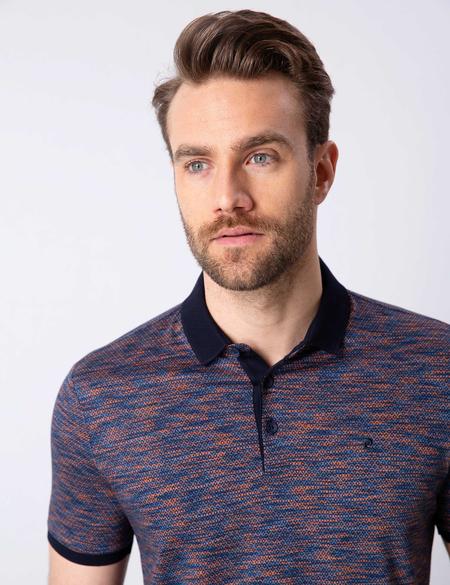 Koyu Mavi Slim Fit Tişört - 50202628008