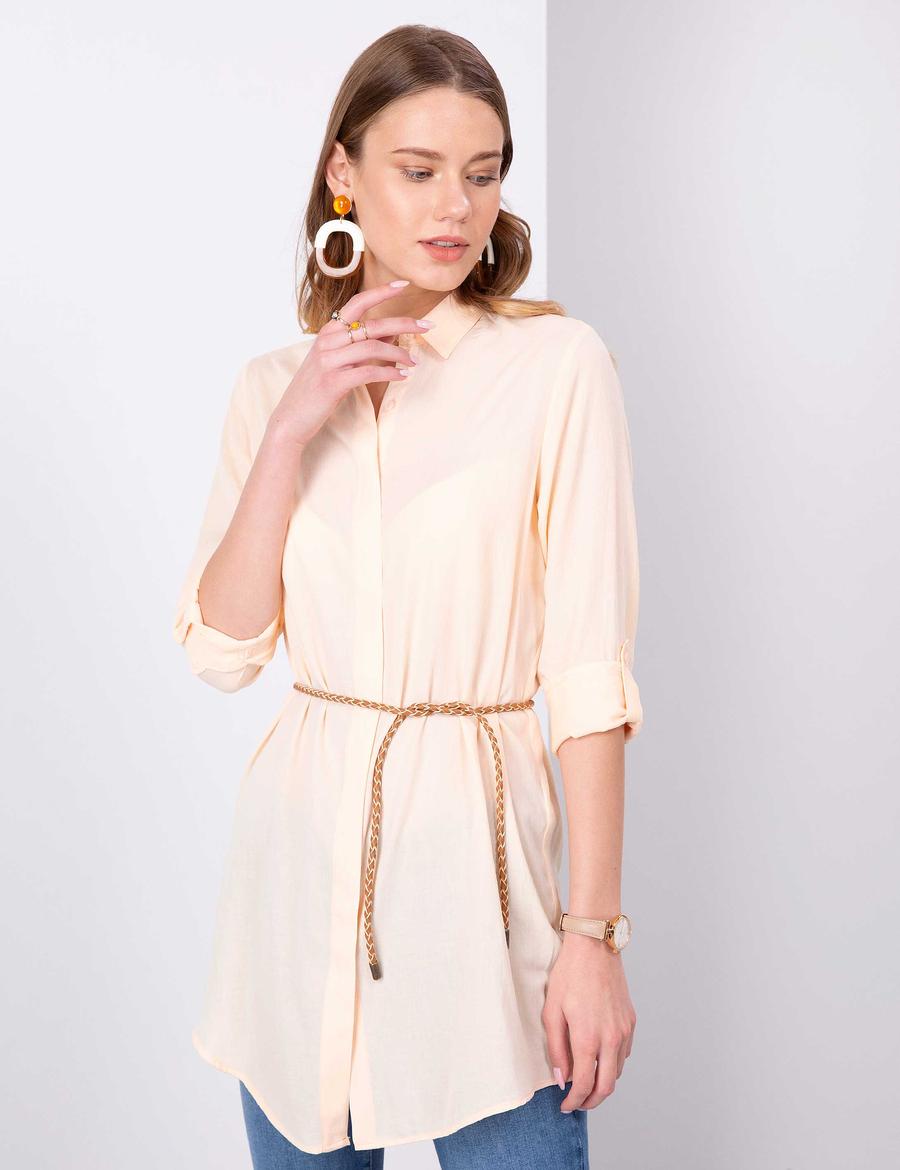 Yavruağzı Comfort Fit Uzun Kollu Gömlek