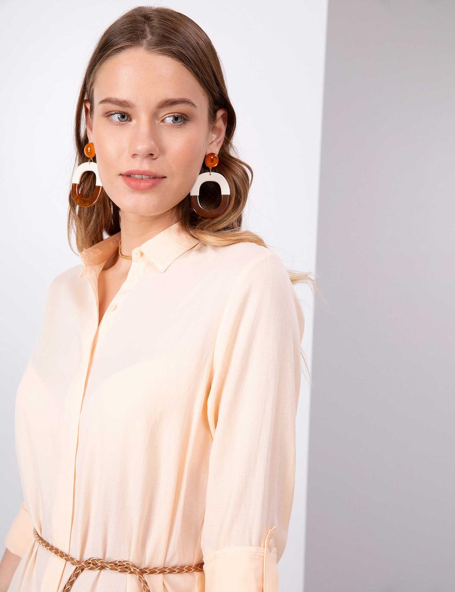 Yavruağzı Comfort Fit Uzun Kollu Gömlek