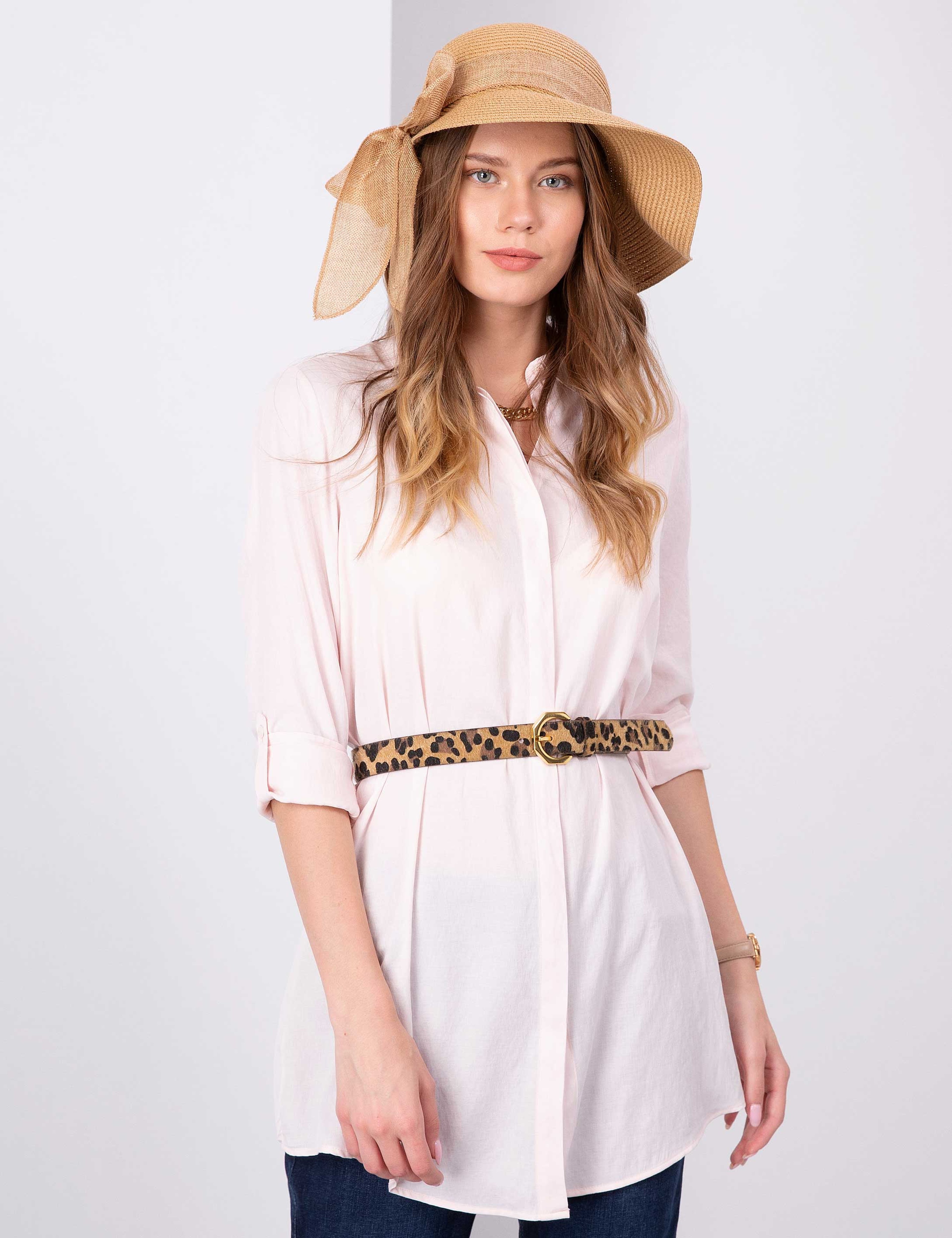 Toz Pembe Comfort Fit Uzun Kollu Gömlek - Image 1
