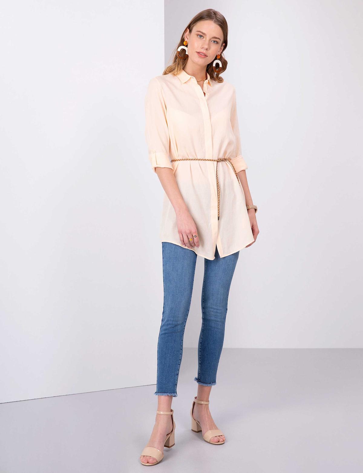 Yavruağzı Comfort Fit Uzun Kollu Gömlek - 50202629075