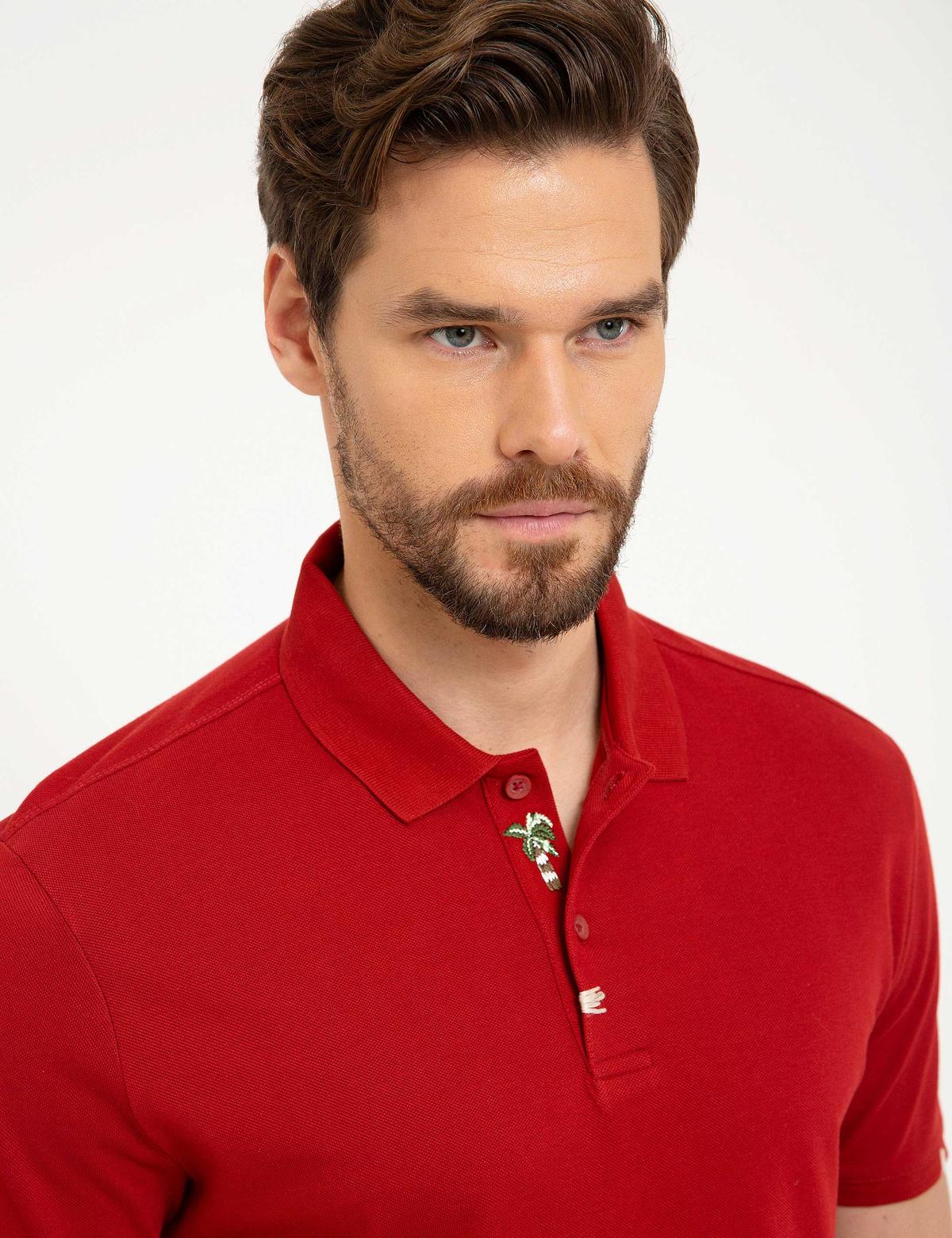 Kiremit Slim Fit Tişört - 50202634011