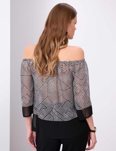 Siyah Tül Bluz - 50202639004